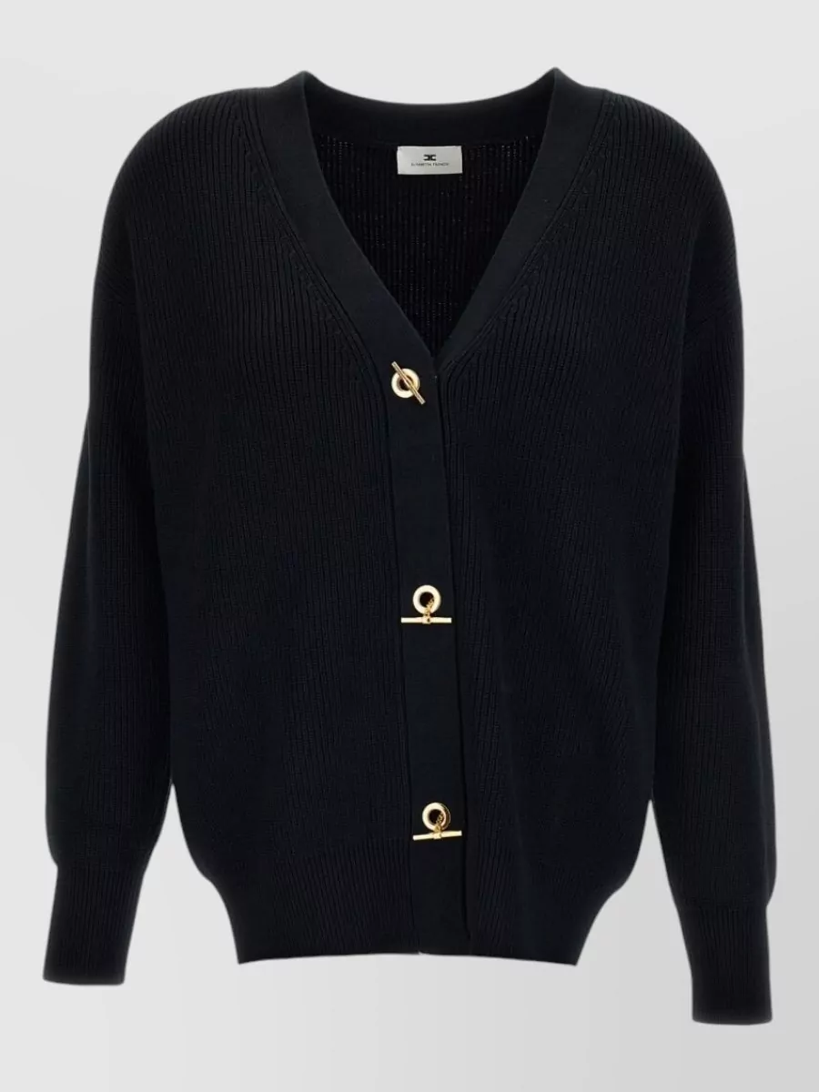 Elisabetta Franchi Ribbed v-neck cardigan