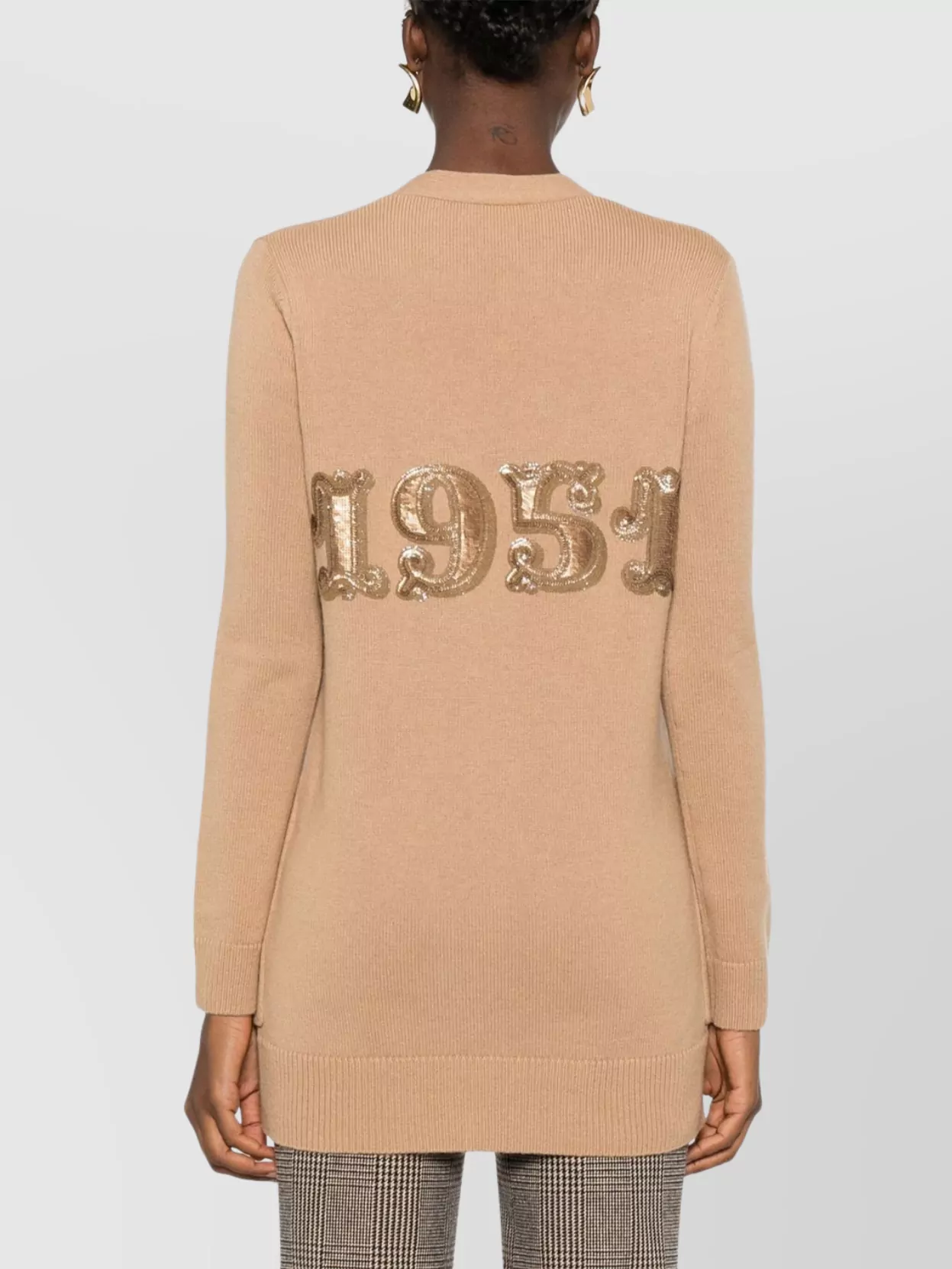 Max Mara Sequin Embellished Wool Cashmere Cardigan
