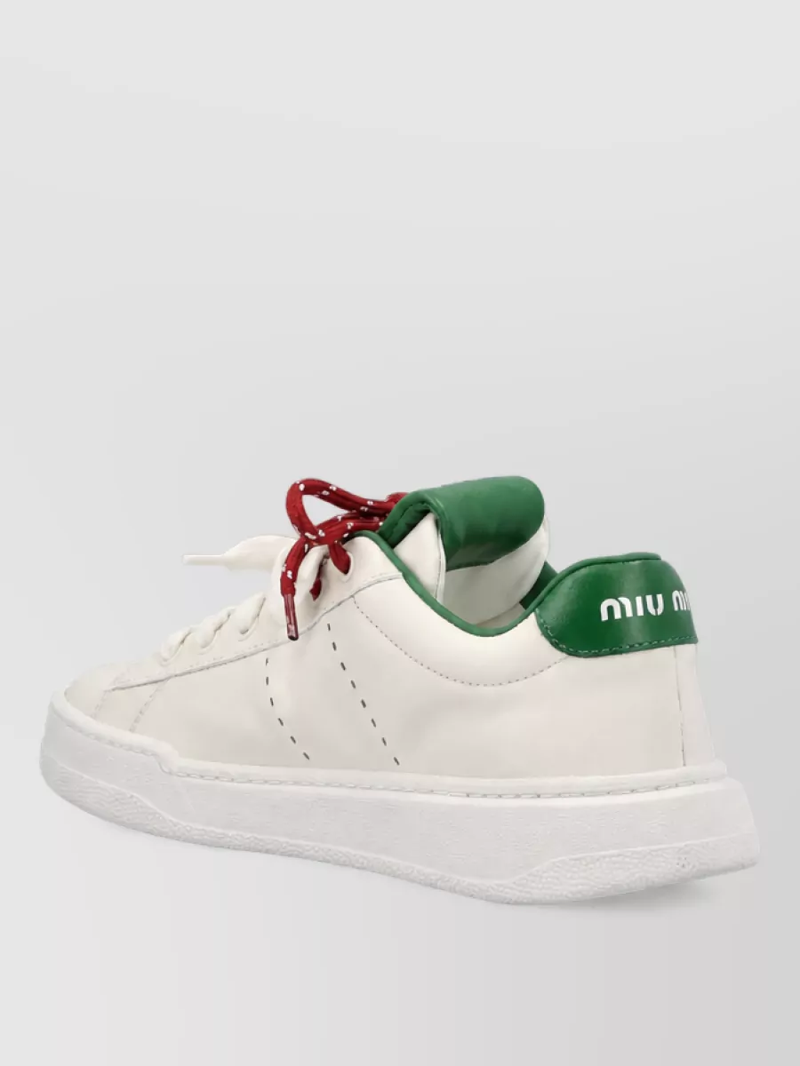 Miu Miu Leather Low Top Sneakers
