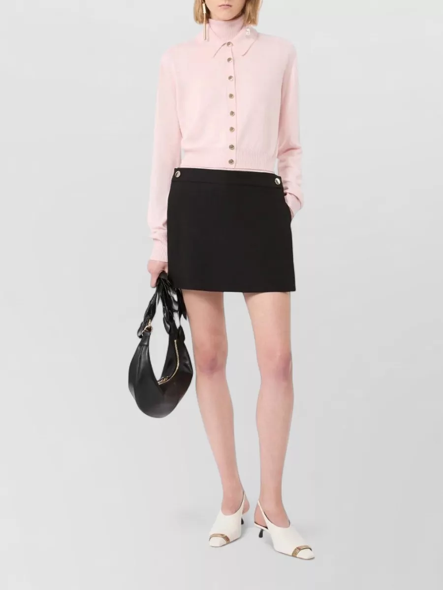 Sportmax Virgin Wool Ribbed Hem Regular-Fit Cardigan
