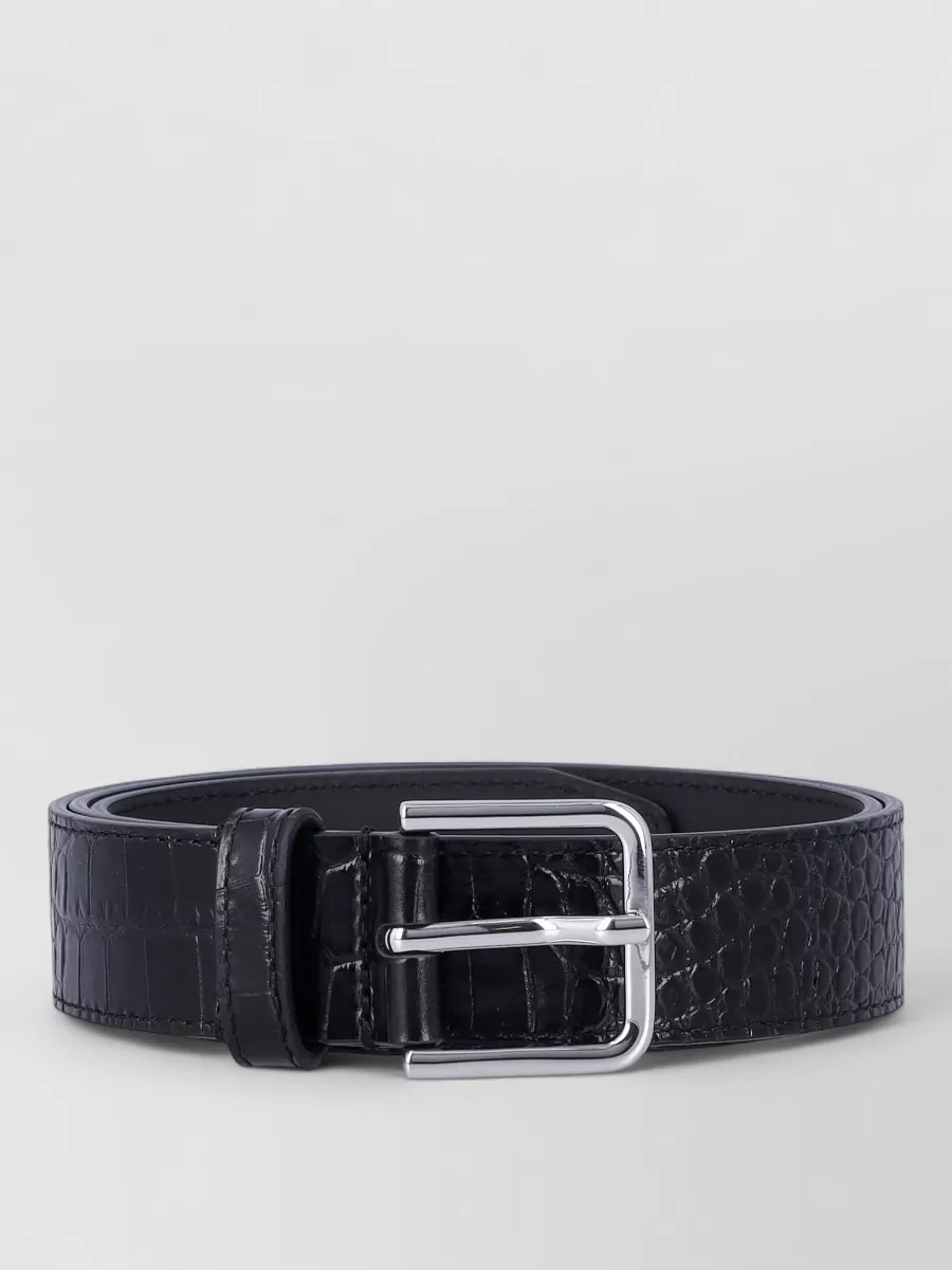 The Frankie Shop Patent Leather Croc Embossed Belt