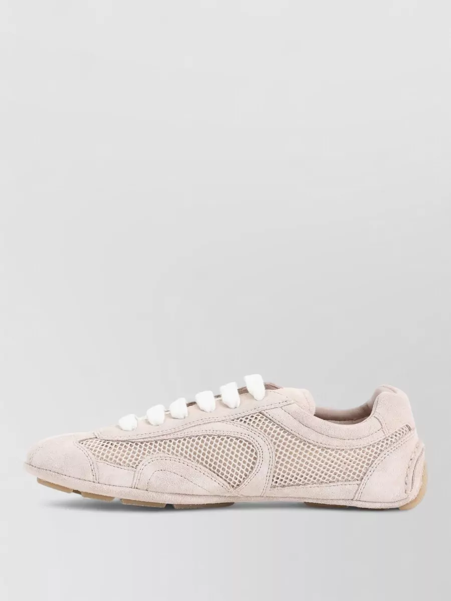 Prada Stylish Sneakers With Mesh And Suede Design