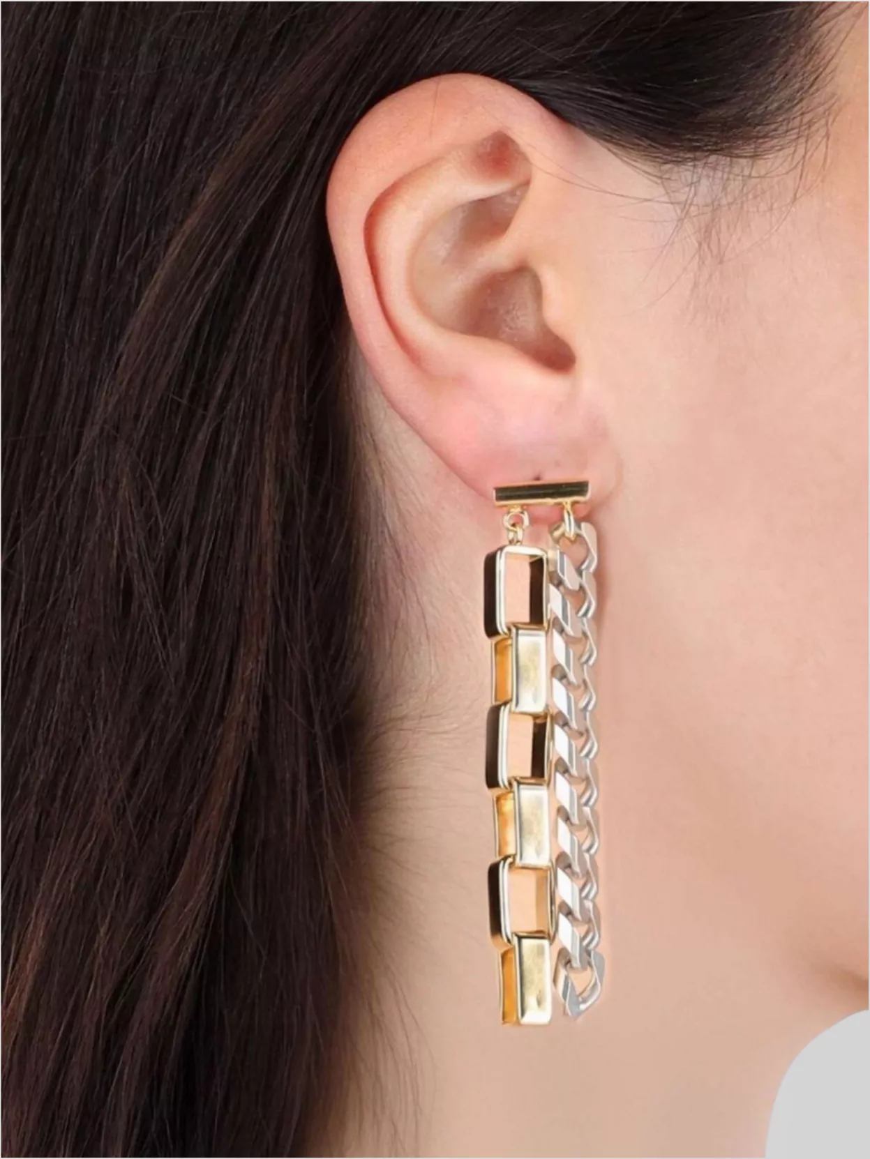 Shop Mm6 Maison Margiela Link Chain Drop Earrings Mixed Metal
