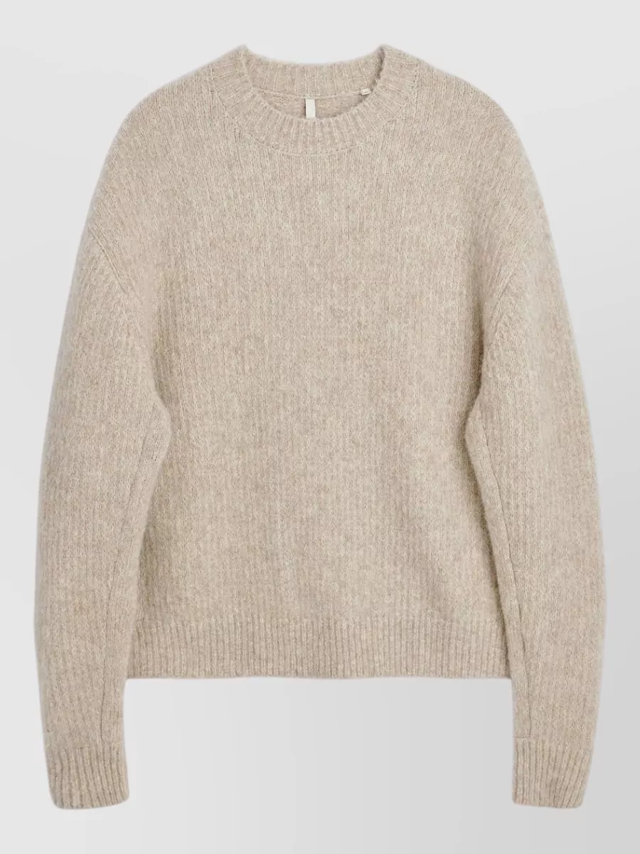 Sunflower yak alpaca ribbed crewneck sweater