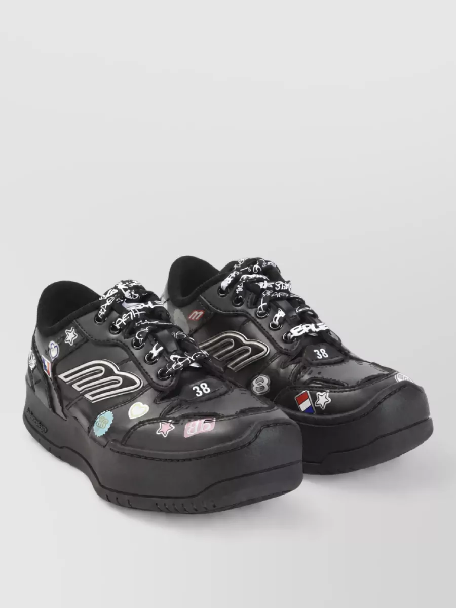 Balenciaga leather printed platform low-top sneakers