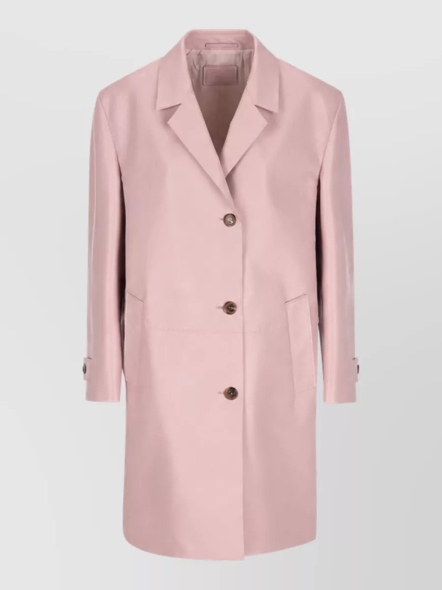 Prada leather single-breasted fitted jacket