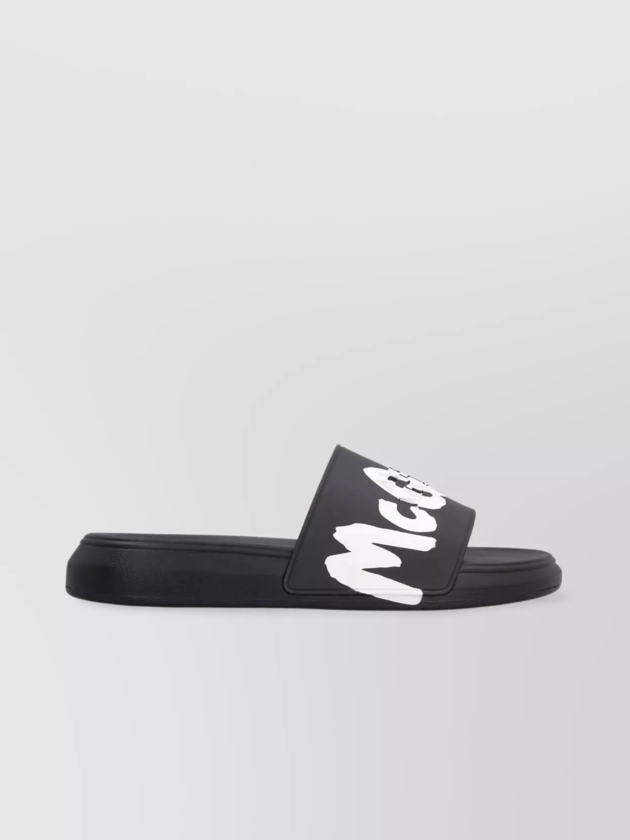 ALEXANDER MCQUEEN CHUNKY SOLE GRAFFITI PRINT SLIDE SANDALS