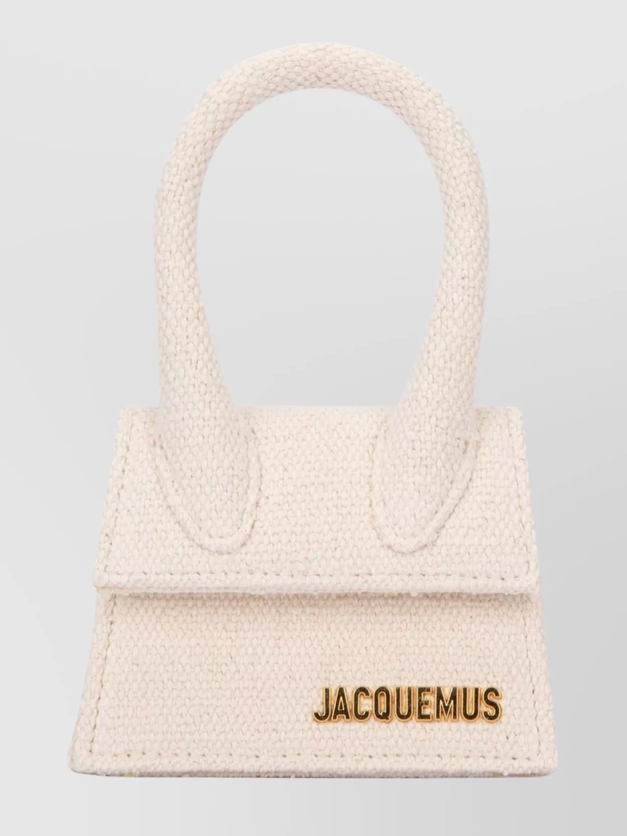 Jacquemus Structured Textured Top Handle Bag In Cream