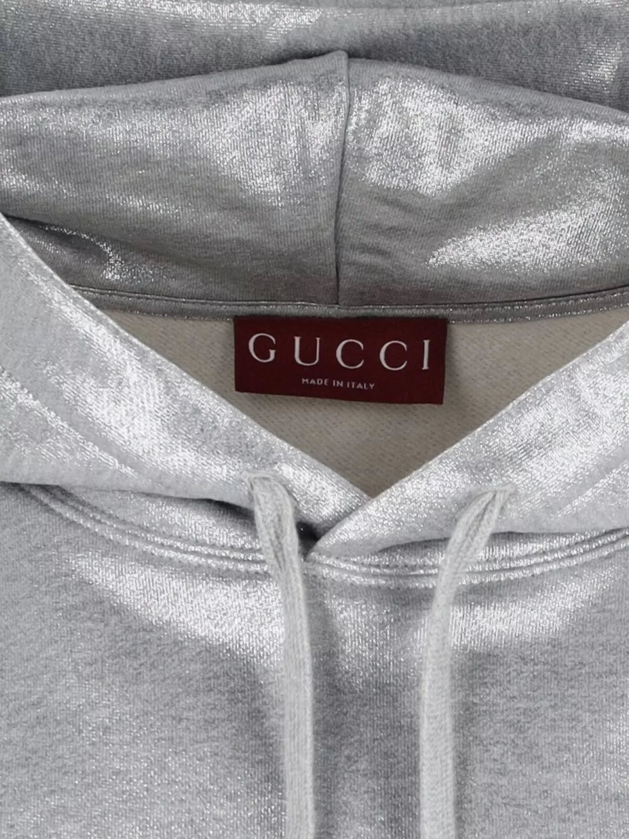 Gucci Metallic Finish Hooded Sweatshirt