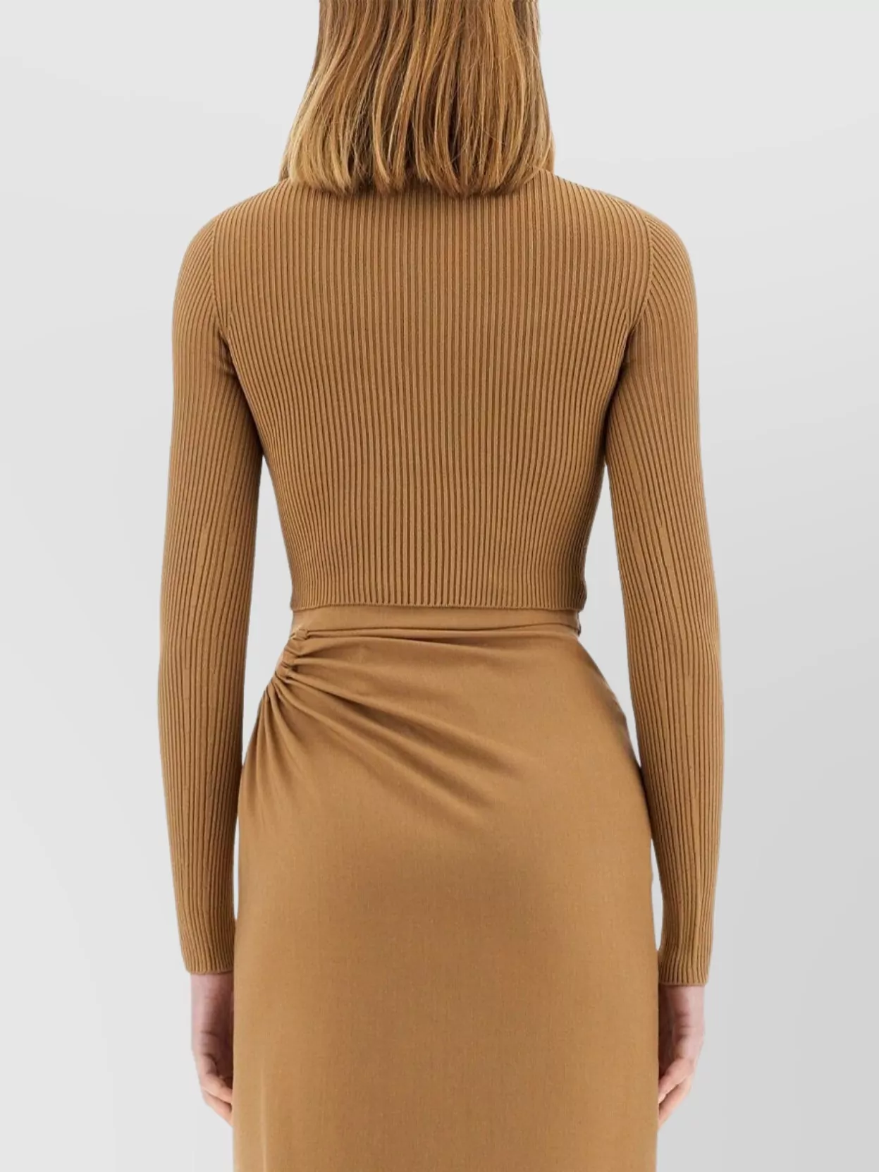 Max Mara Fitted Long Sleeve Crop Knit Top