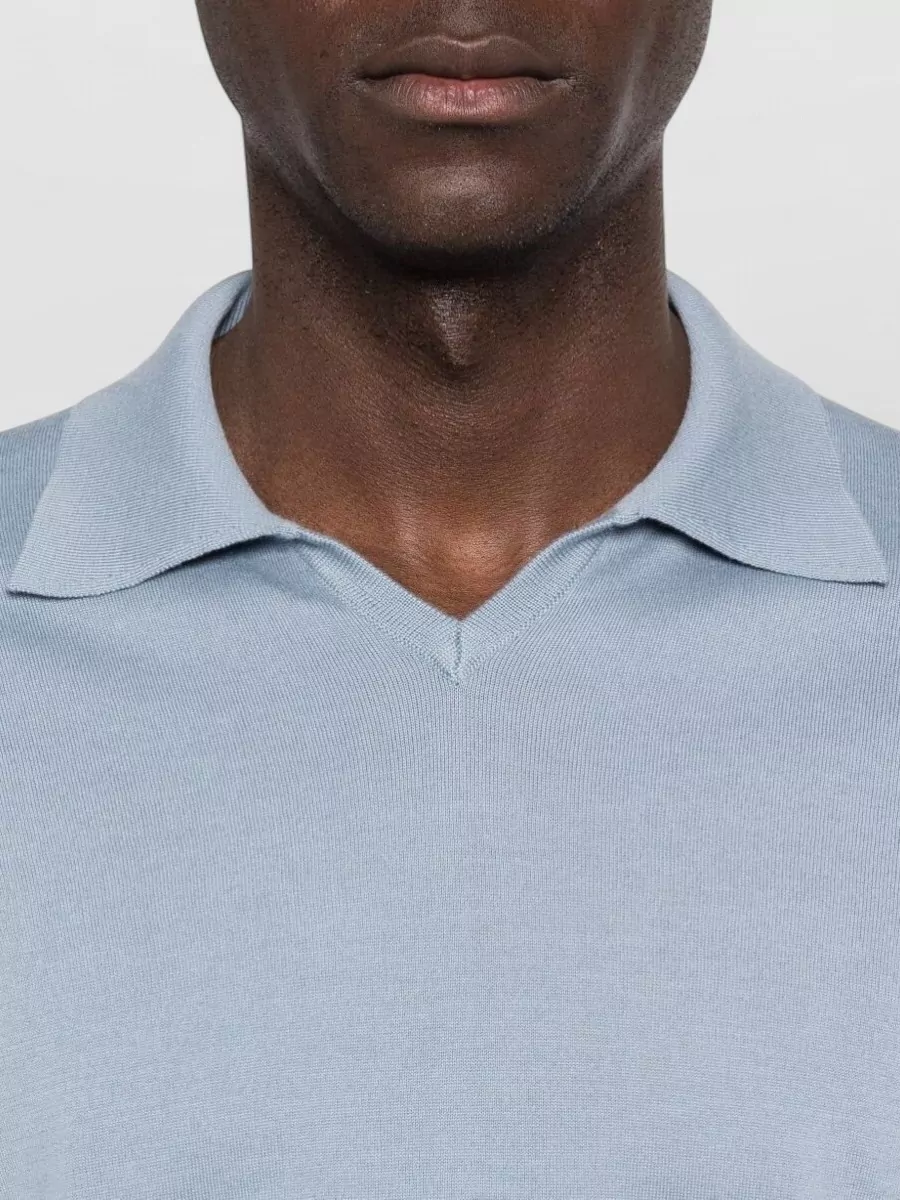 Brunello Cucinelli Cotton Polo Shirt With Ribbed Hem And Collar