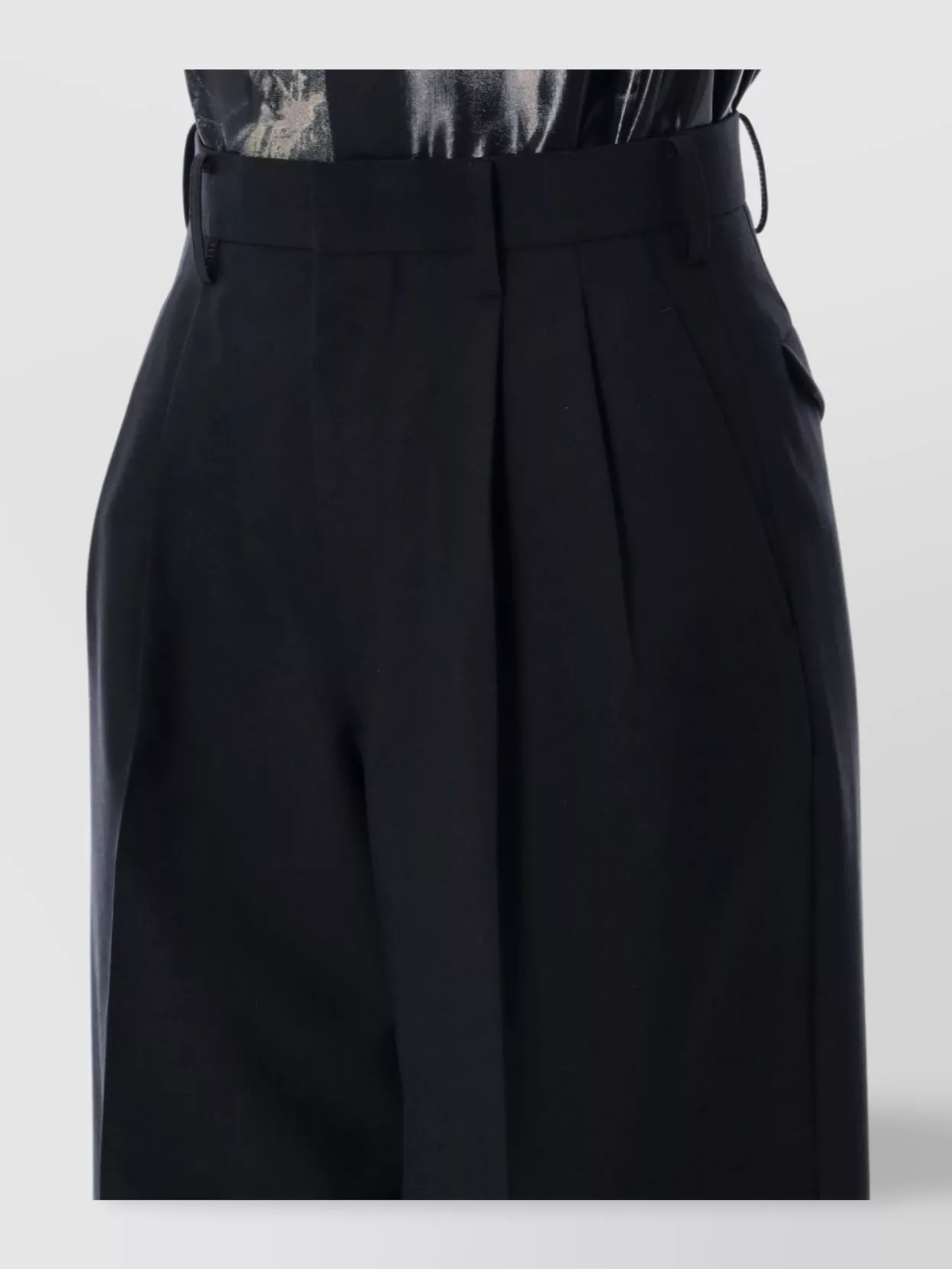Junya Watanabe Wide Leg Pleated Pant With Pockets And Belt Loops