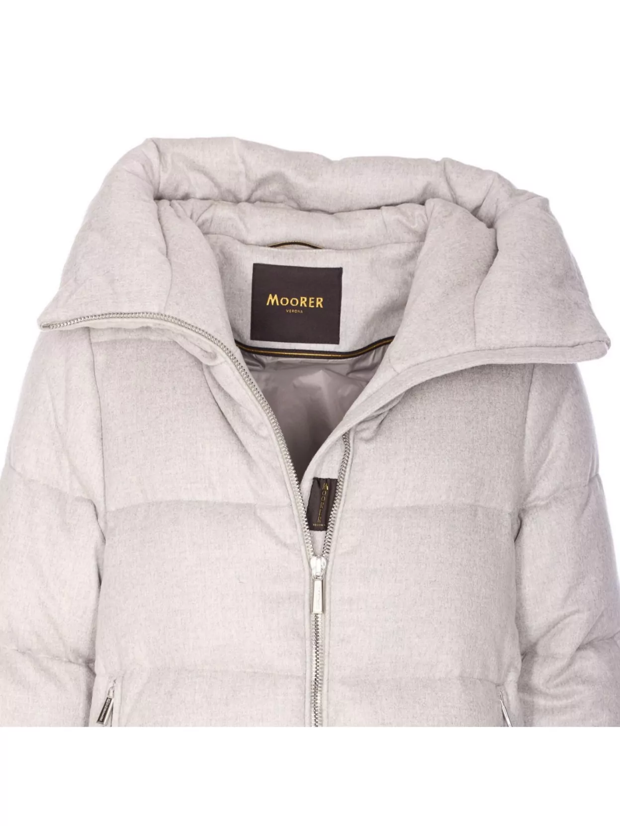 Moorer Hooded Quilted Jacket Zip Pockets