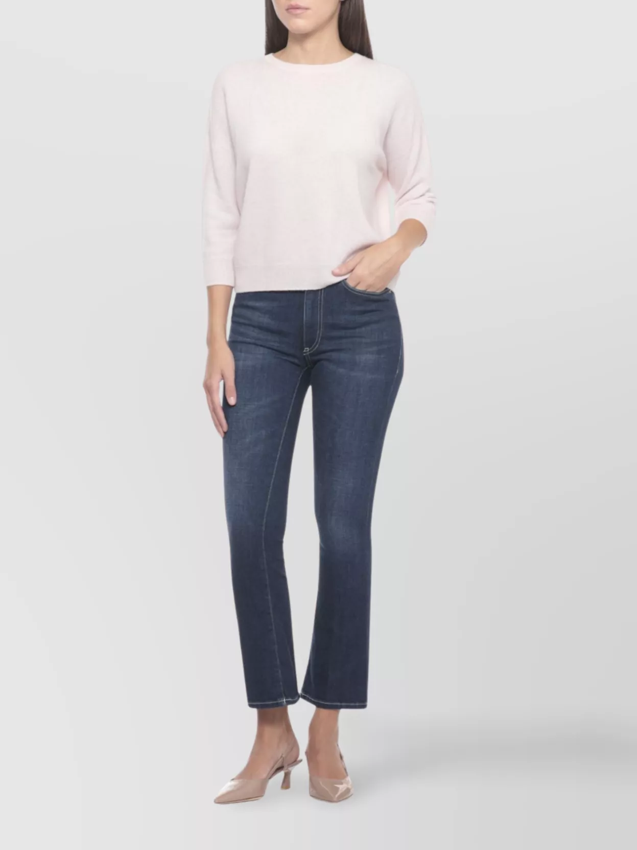 Dondup Women's Straight Leg Cotton Jeans With Pockets In Blue