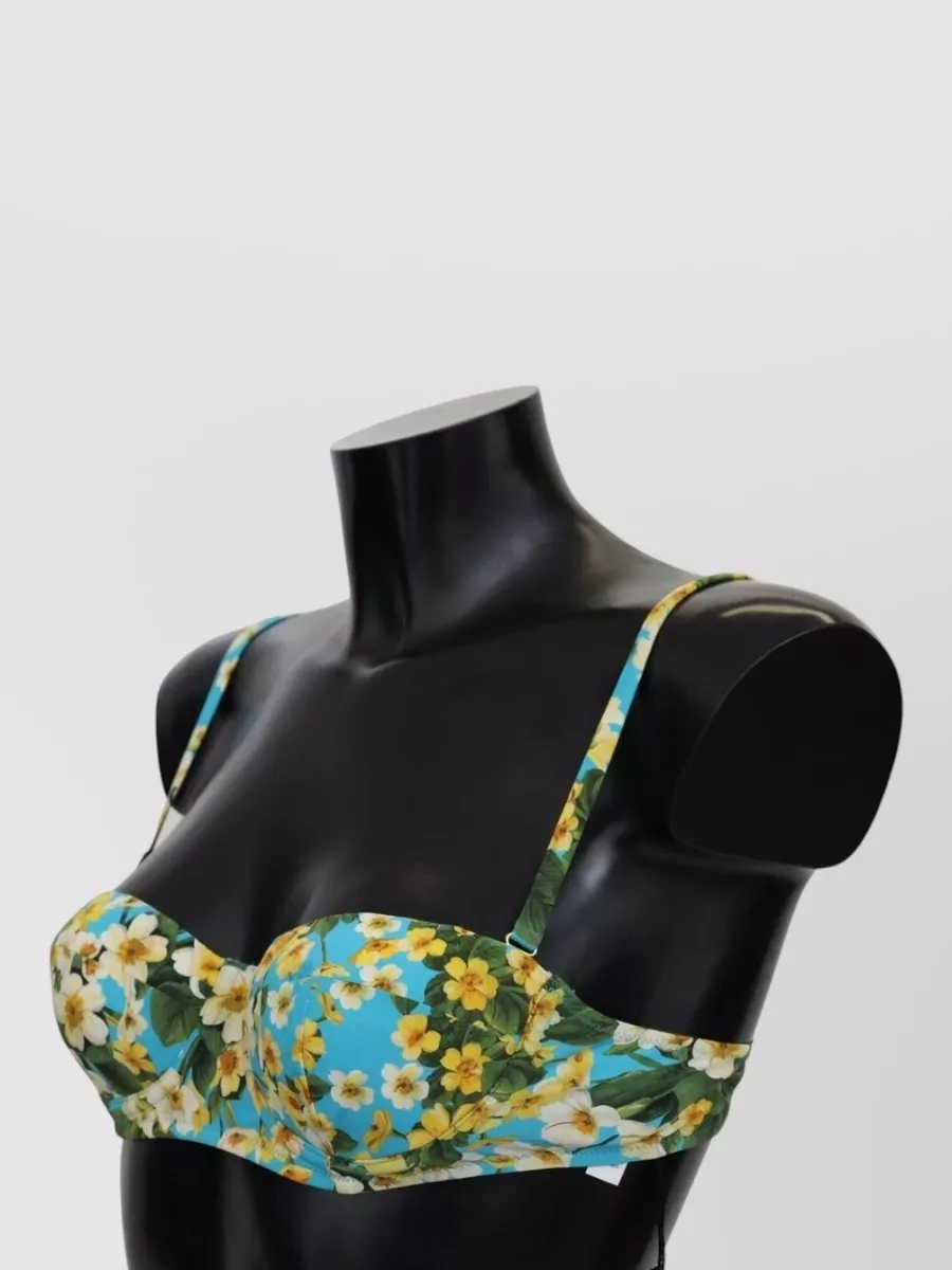 Dolce&Gabbana Metallic Logo Print Bra