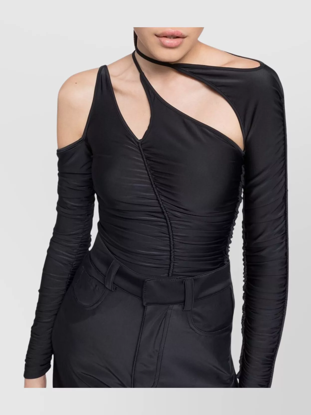 Az Factory Shoulder Cut-out Long Sleeve Top
