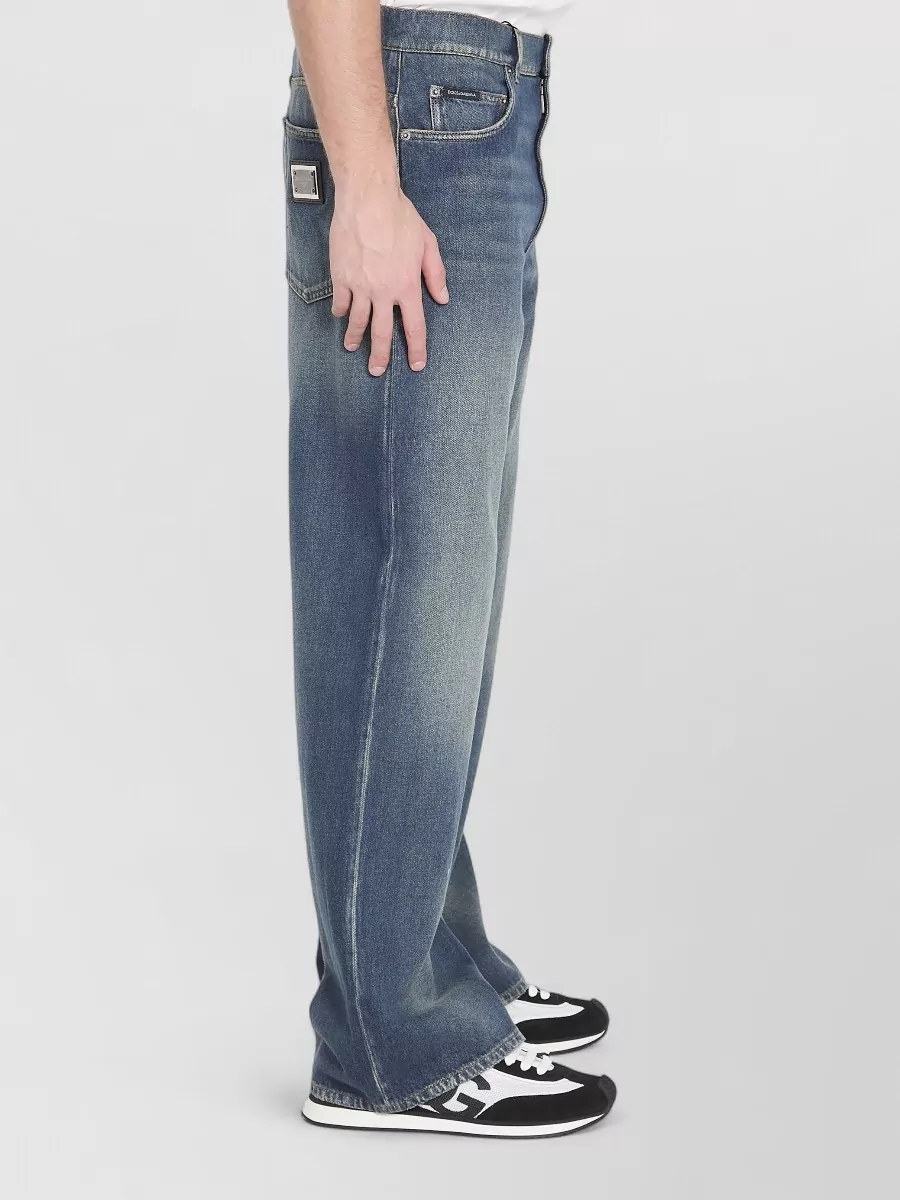 Dolce&Gabbana Cotton Denim Mid-Rise Wide-Leg Jeans