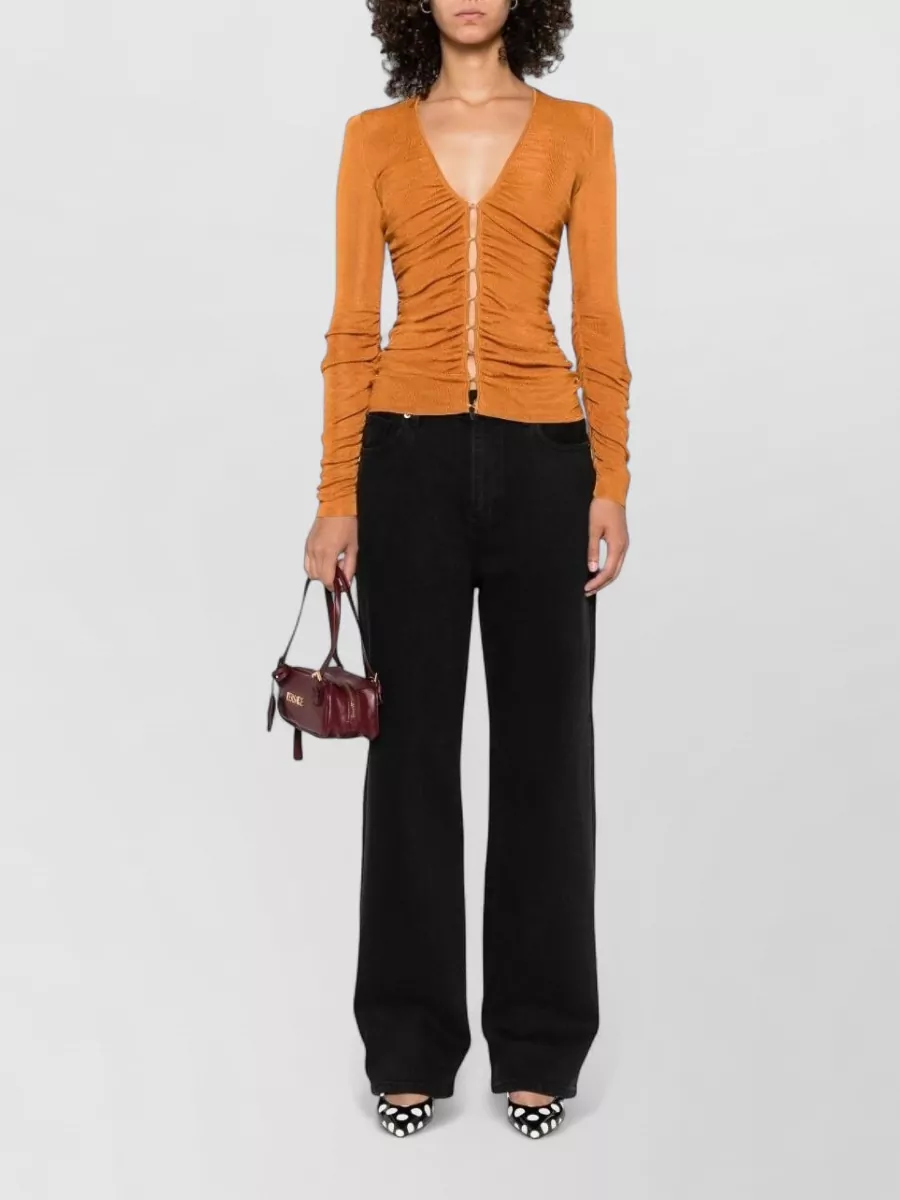 Self-Portrait Viscose V-Neck Knitted Top