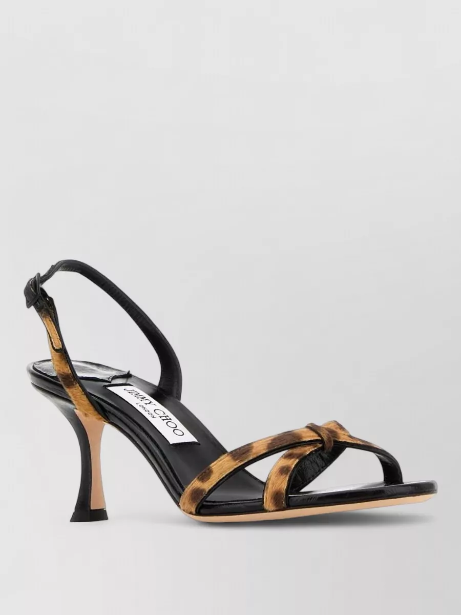Jimmy Choo Printed Calf Hair Elsy 70 Sandals In Black