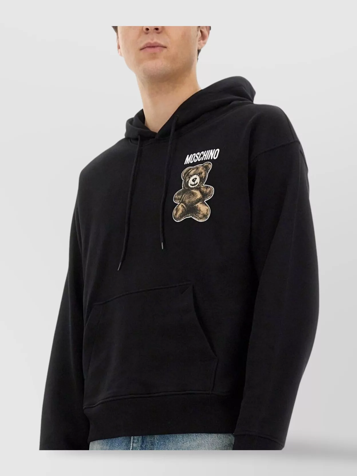 Moschino Graphic Print Hooded Sweater With Kangaroo Pocket