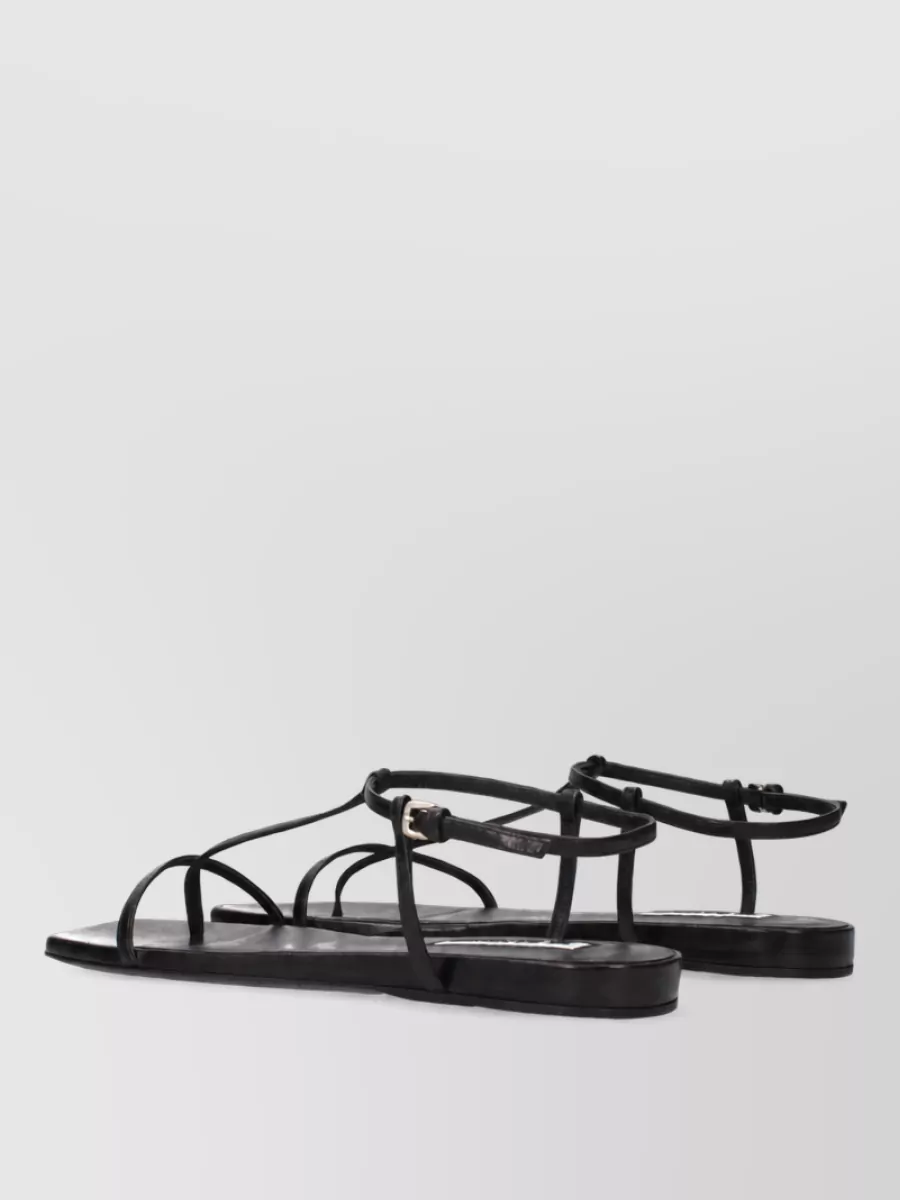 Jil Sander Leather Flip-Flop Sandals