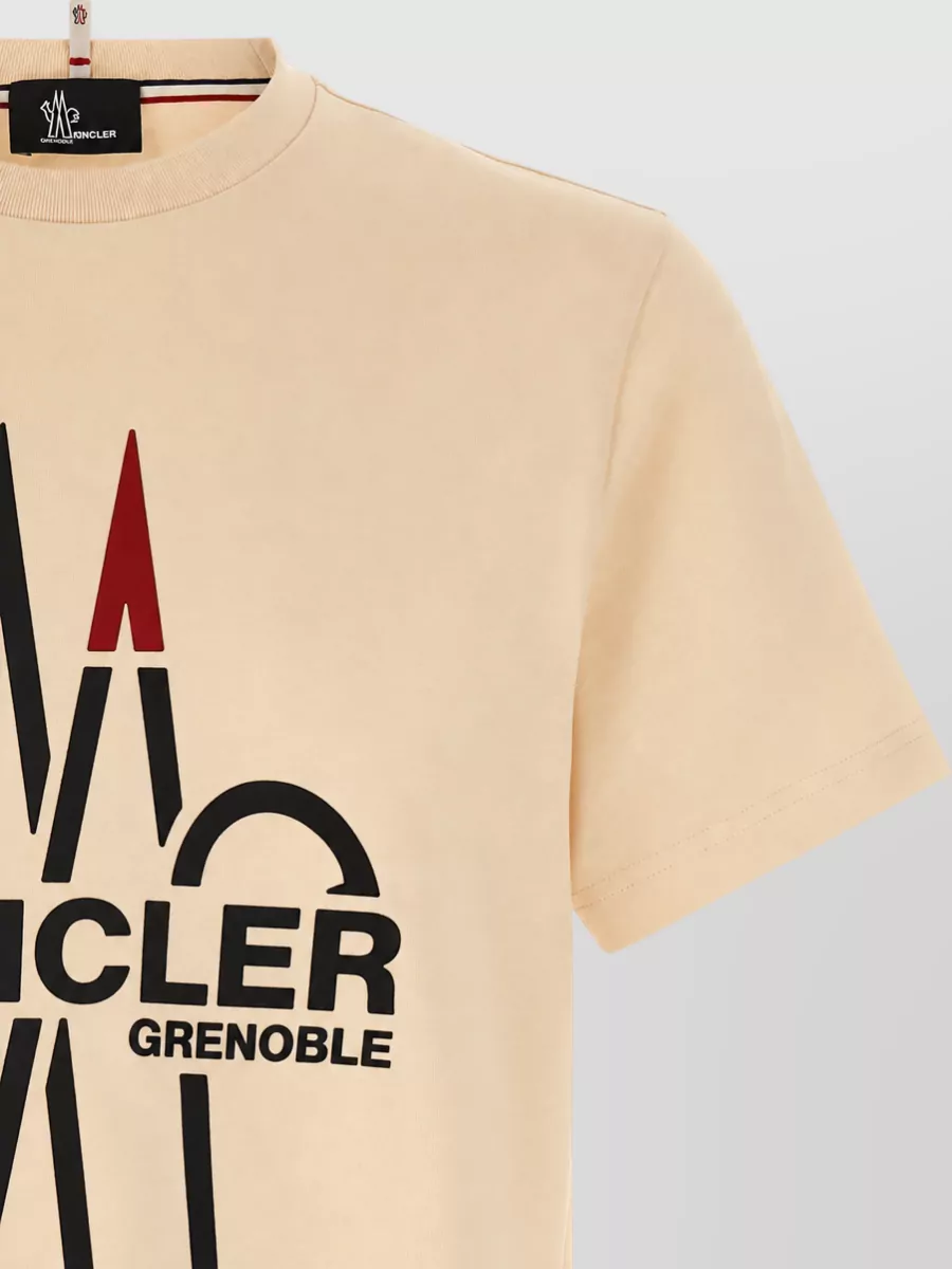 Moncler Grenoble Cotton Logo Print Short Sleeve T-Shirt