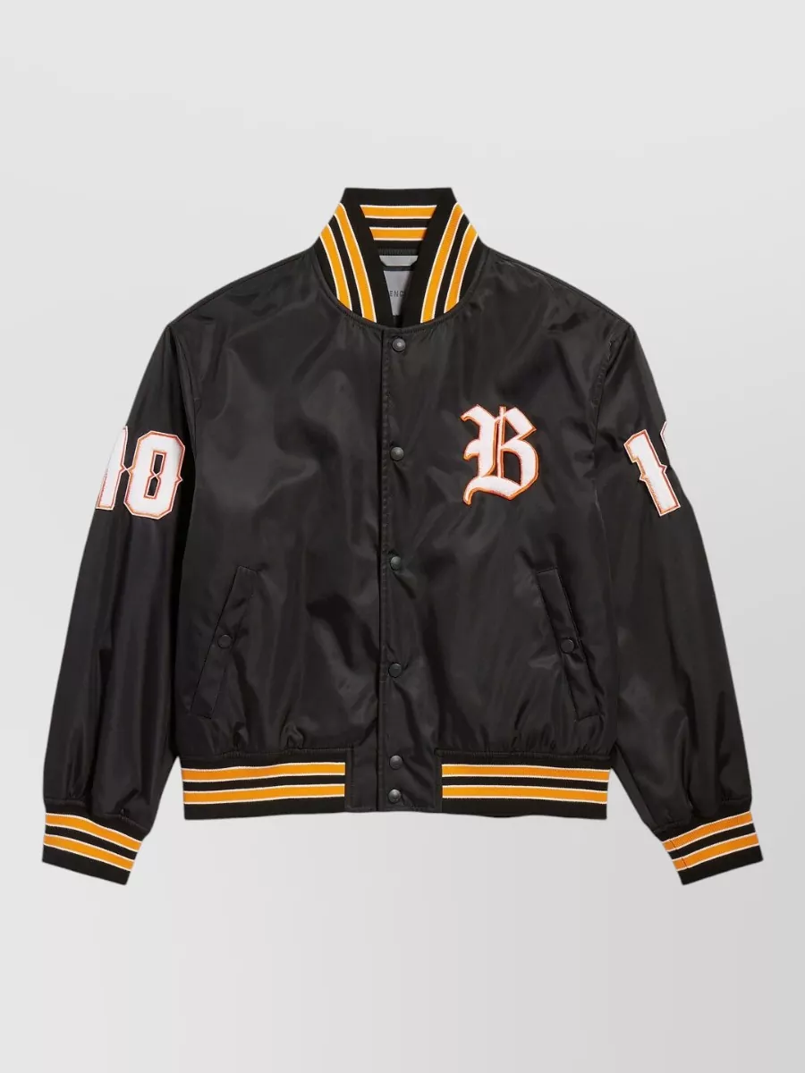Balenciaga ribbed relaxed-fit varsity bomber jacket