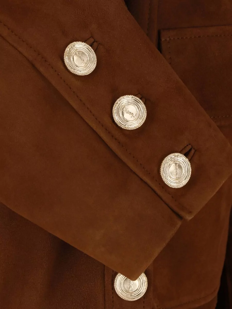 Saint Laurent Suede Leather Single Breasted Jacket