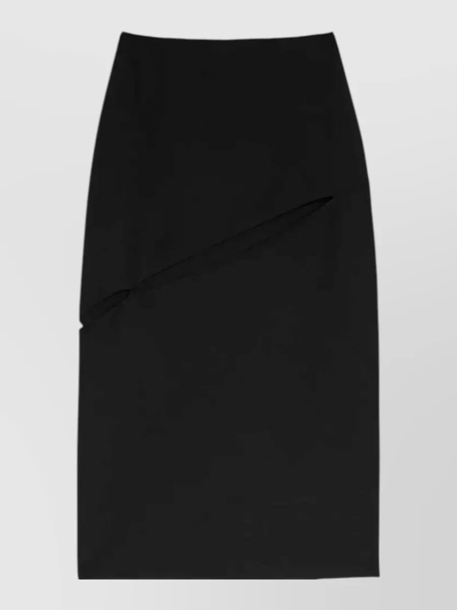 Jil Sander wool blend midi cutout pencil skirt