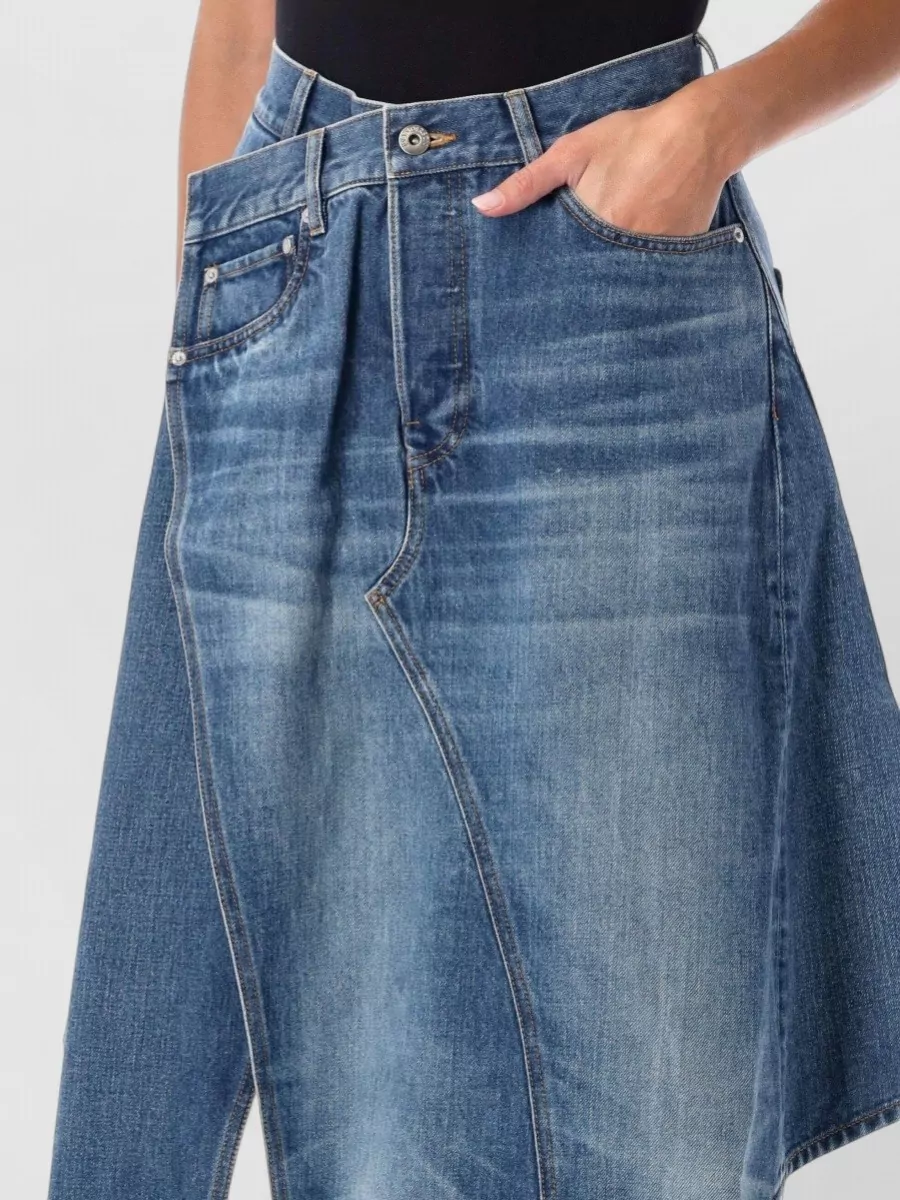 Jw Anderson Denim Asymmetric Draped Skirt