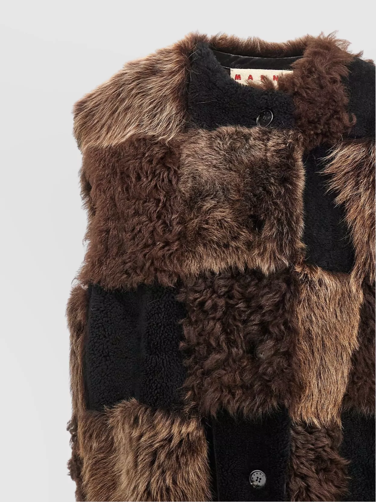 Marni Patchwork Design Shearling Vest