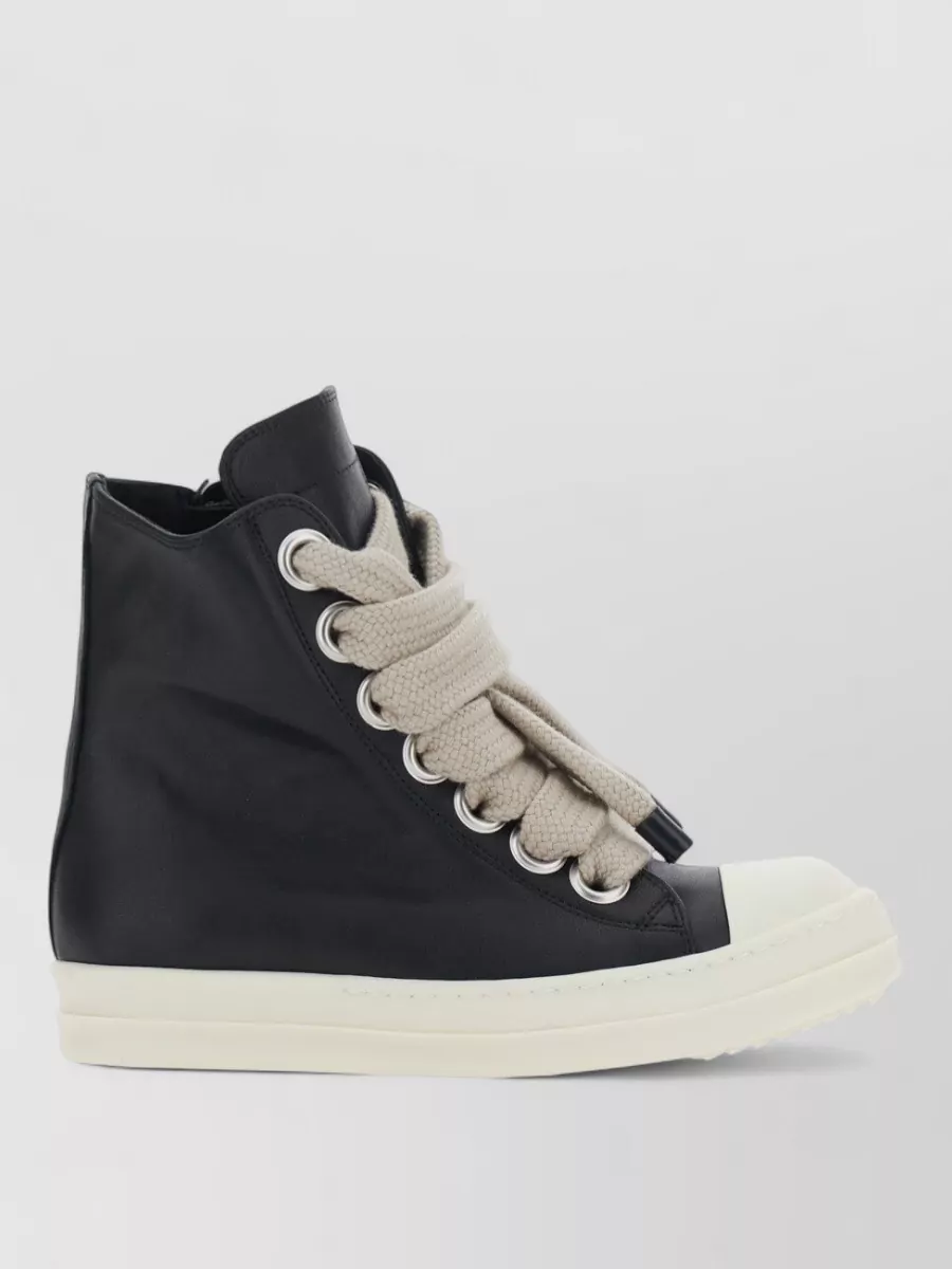 Rick Owens Leather High-Top Sneakers