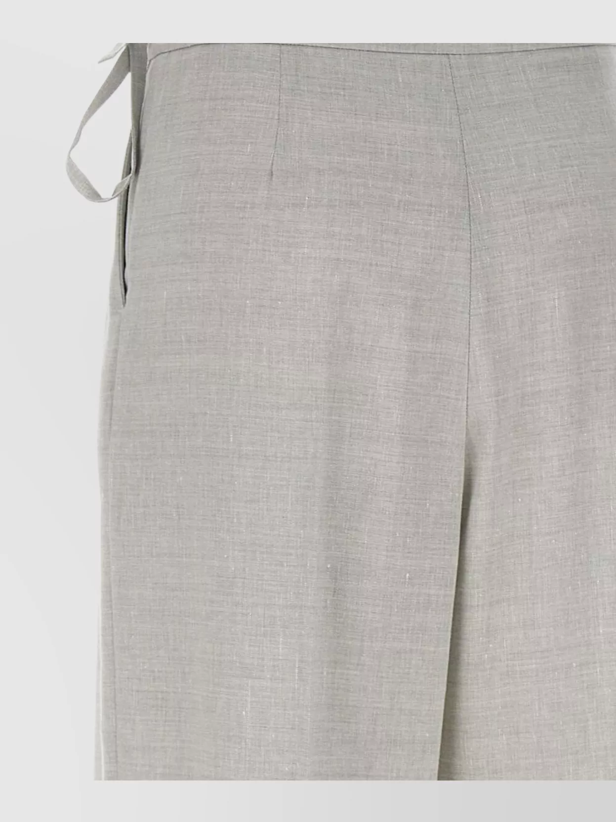 Eleventy High Waist Linen And Wool Blend Trousers