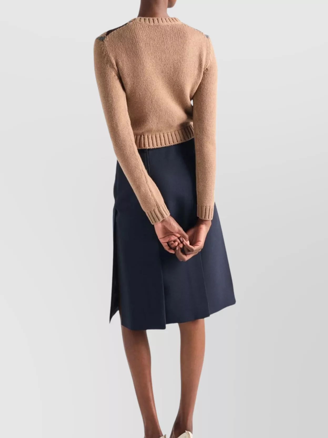 Prada Argyle Crew Neck Cropped Knitwear