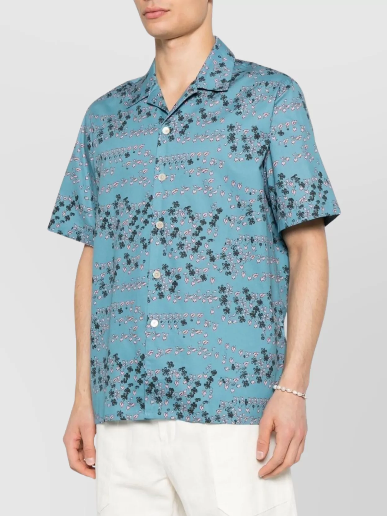 Paul Smith Asymmetric Hem Floral Print Shirt