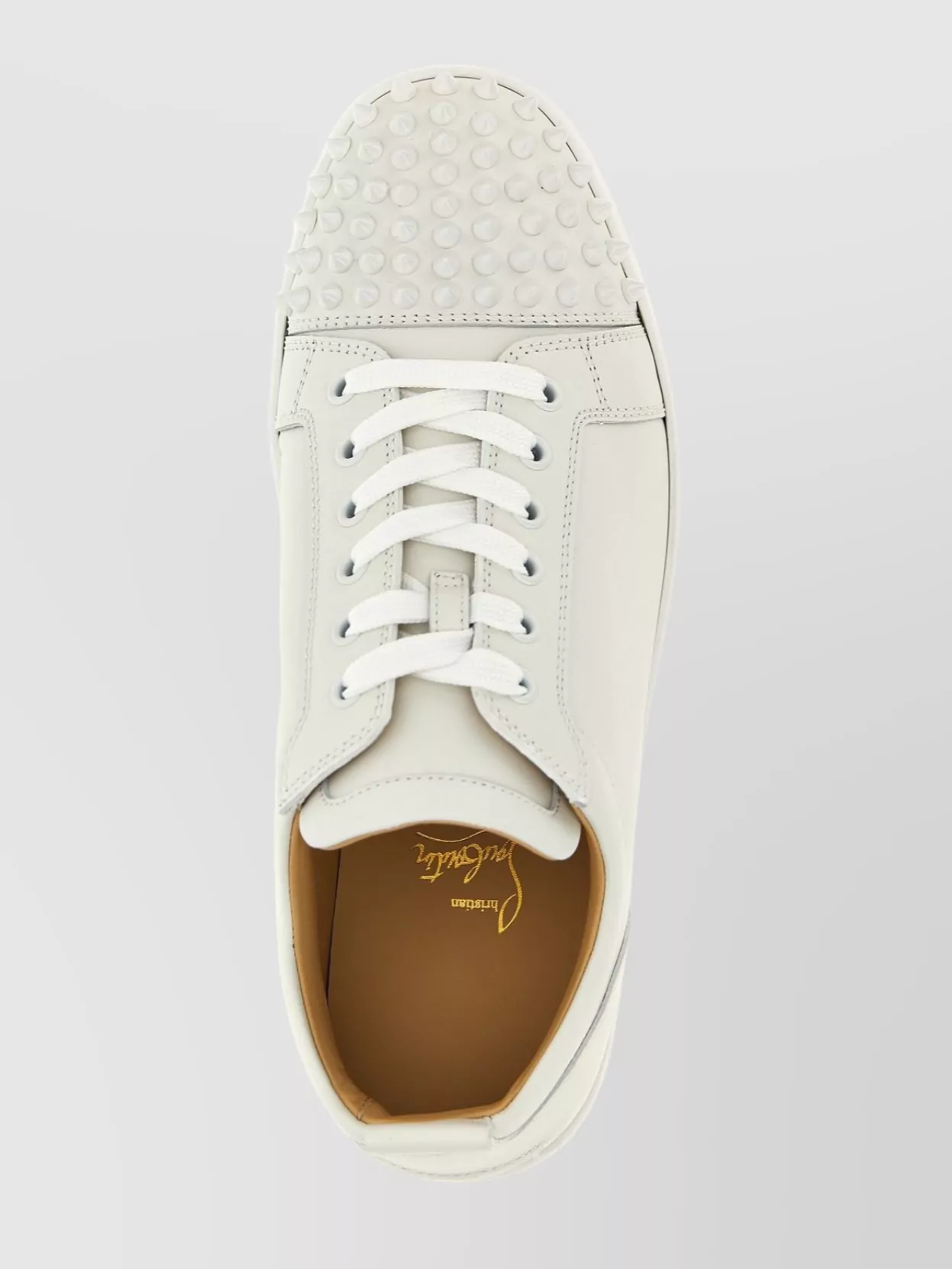 Christian Louboutin Studded Round Toe Flat Sole Sneakers