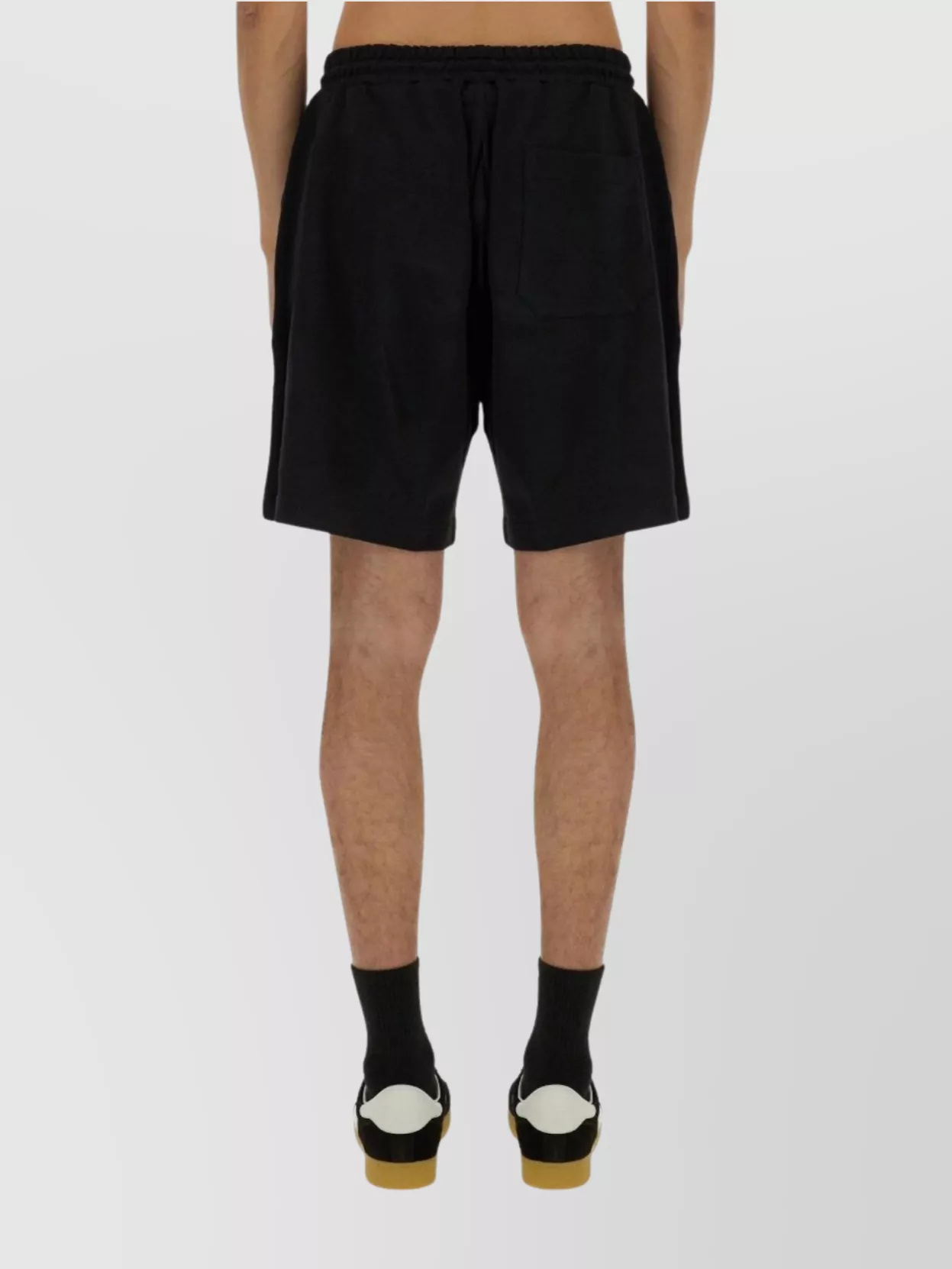Msgm Black Shorts With Subtle Logo Detail