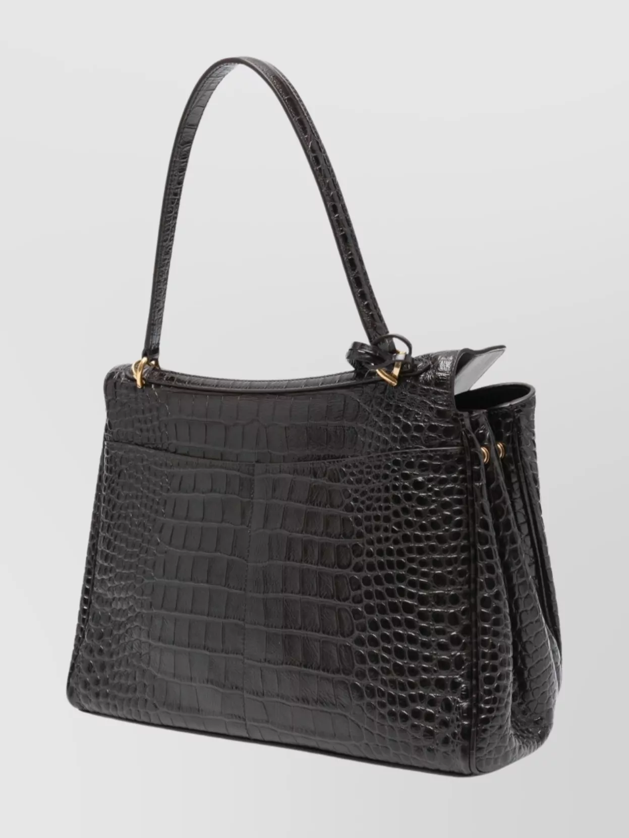 Balenciaga Medium Handbag With Crocodile Effect Top Handle