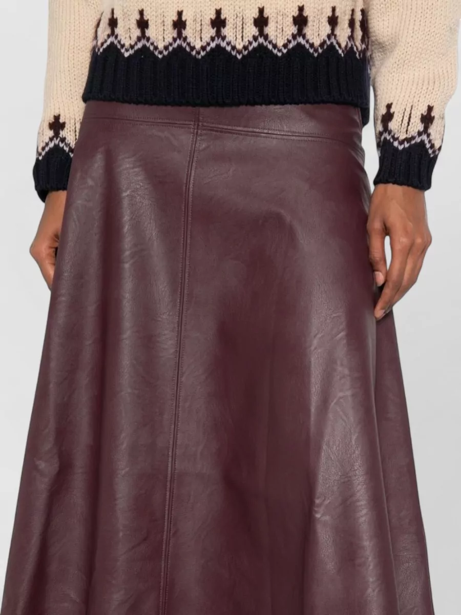Forte Forte Paneled Eco Leather Midi A-Line Skirt
