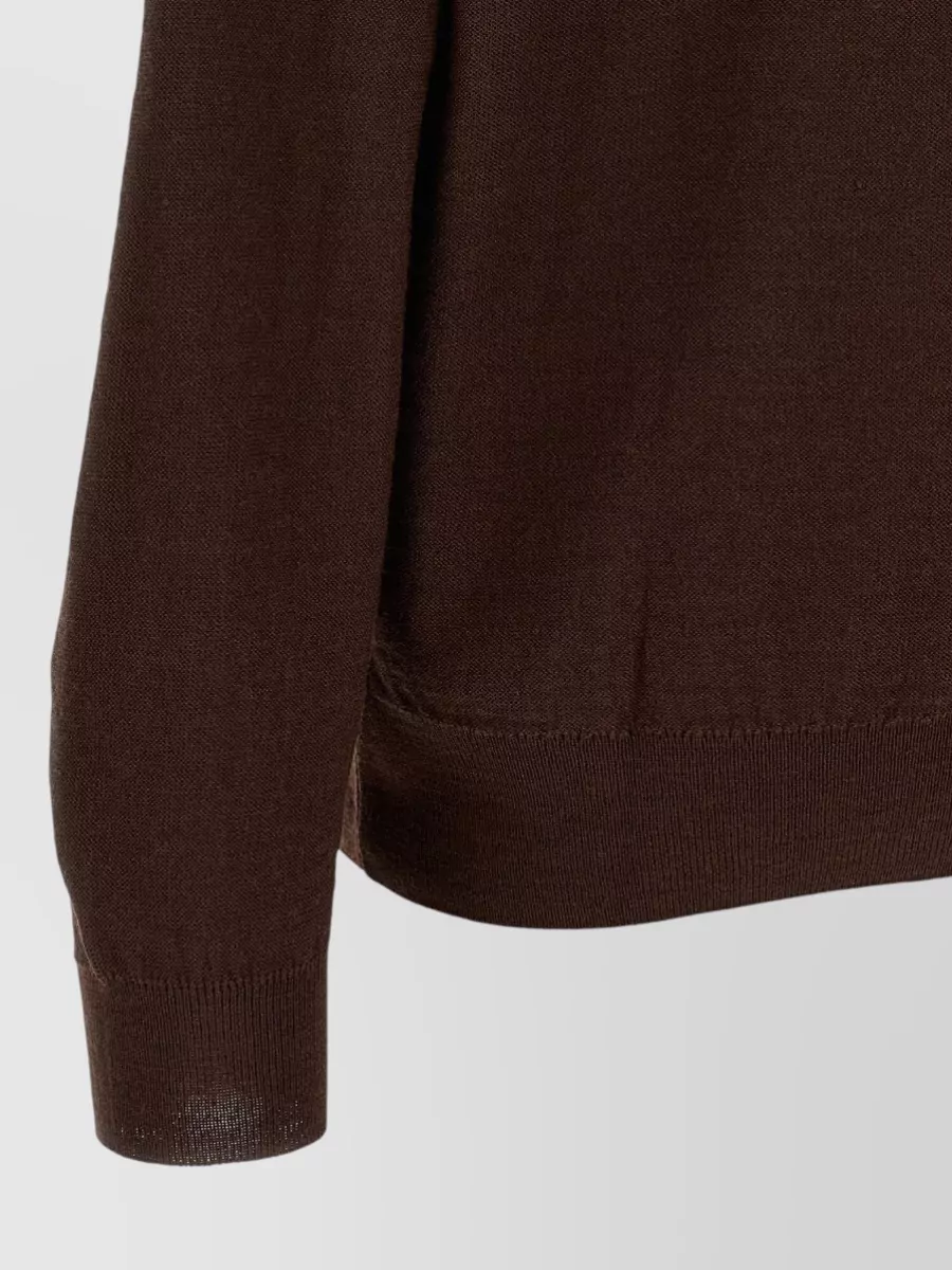 Lemaire Ribbed Asymmetric Wrap V-Neck Cardigan