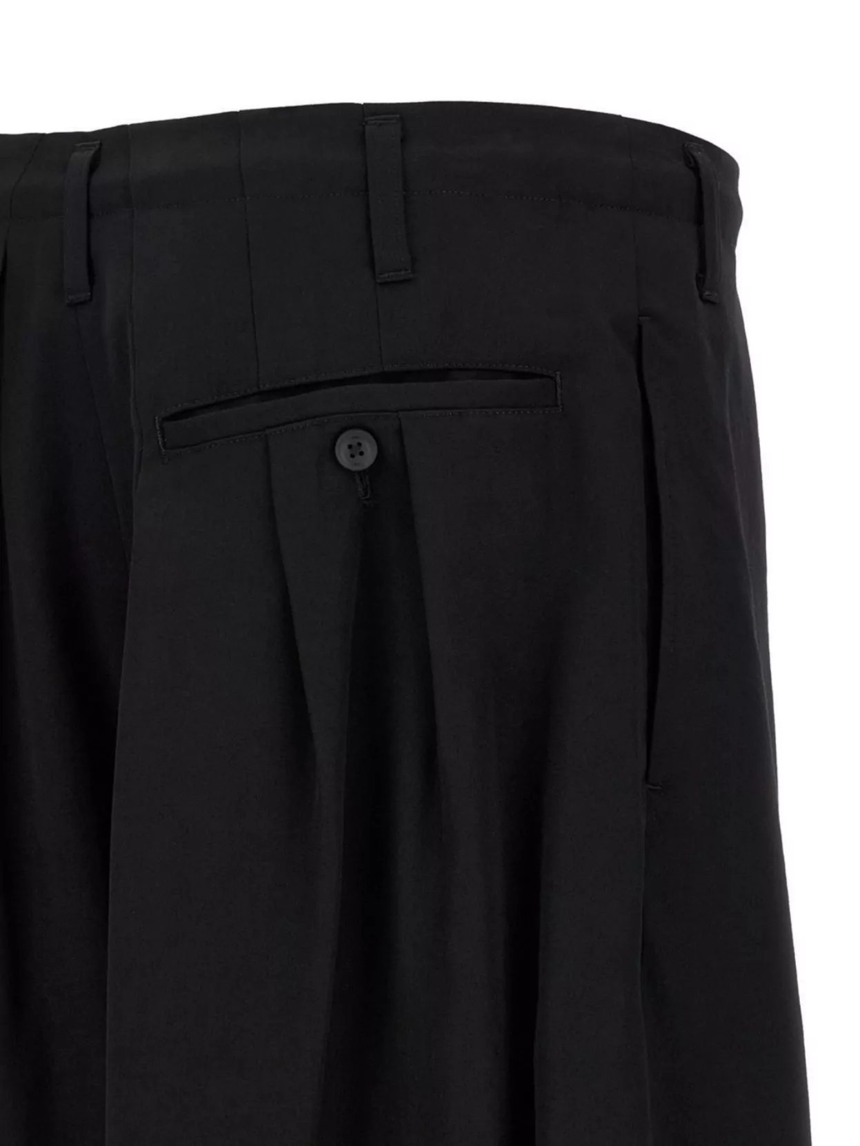 Yohji Yamamoto Drawstring Hem Pleated Trousers And Pockets