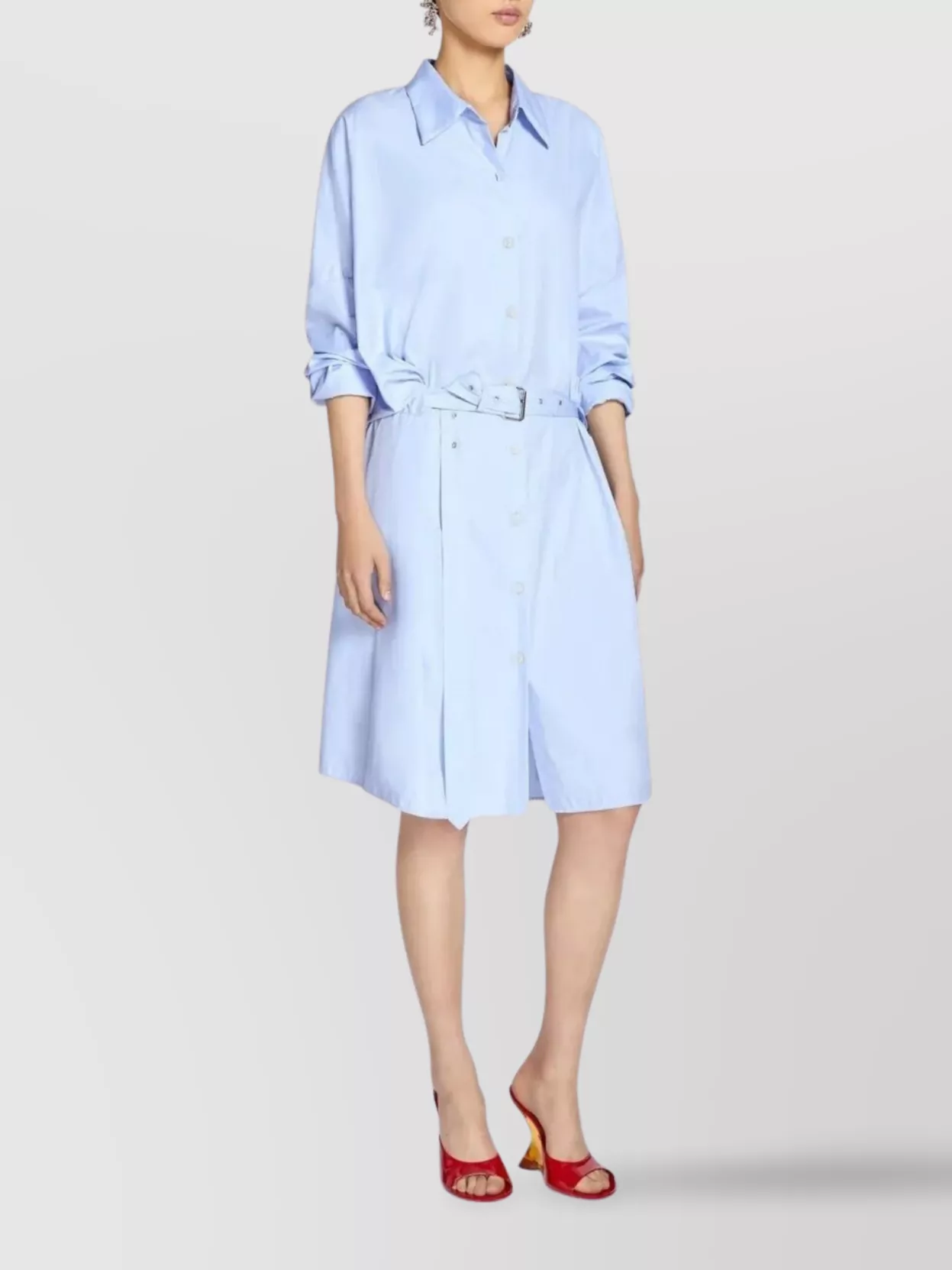 Shop Dries Van Noten Suit With Belted Waist And Button-down Front