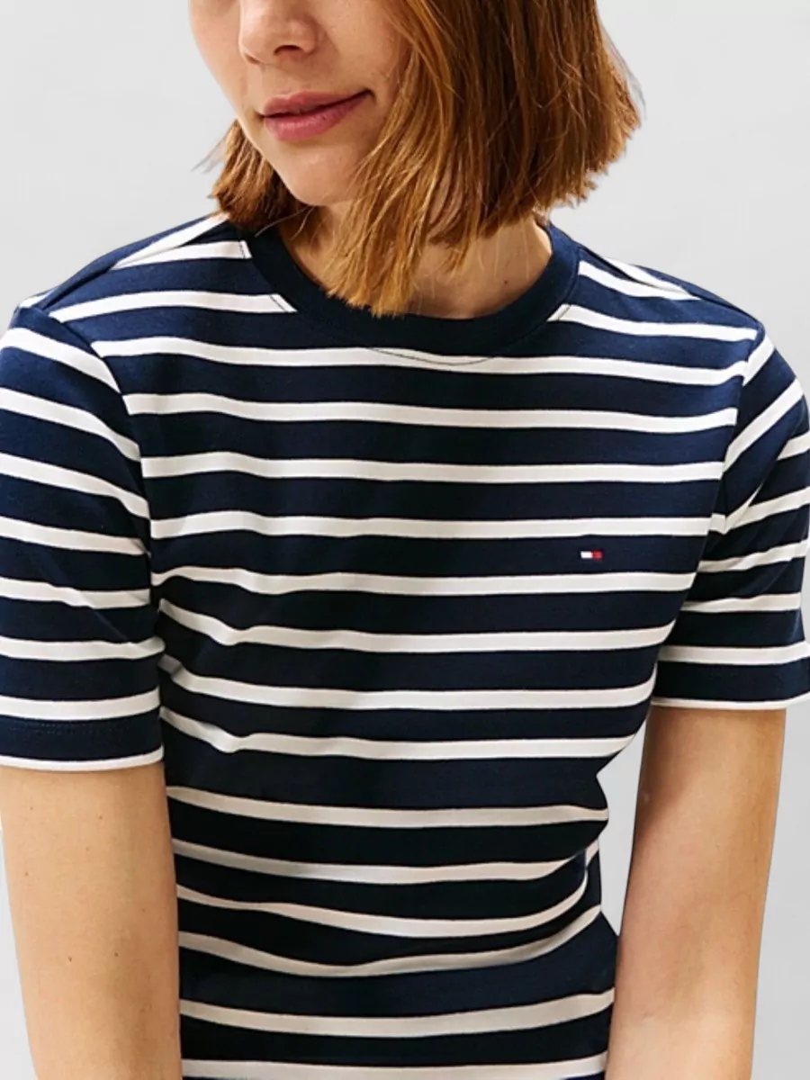 Tommy Hilfiger Short Sleeve Crew Neck Striped Top