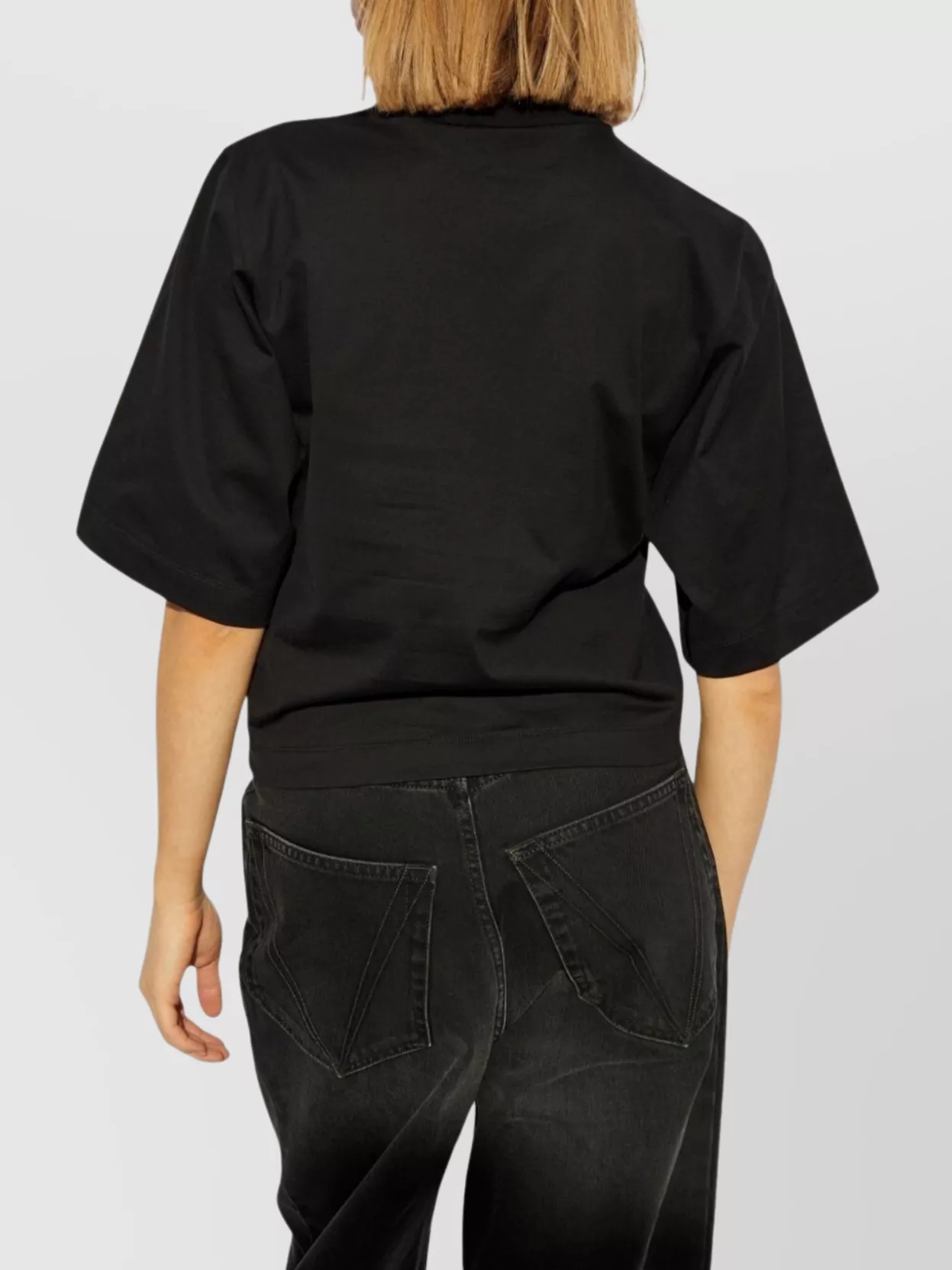 Palm Angels Crew Neck Logo Cropped T-Shirt