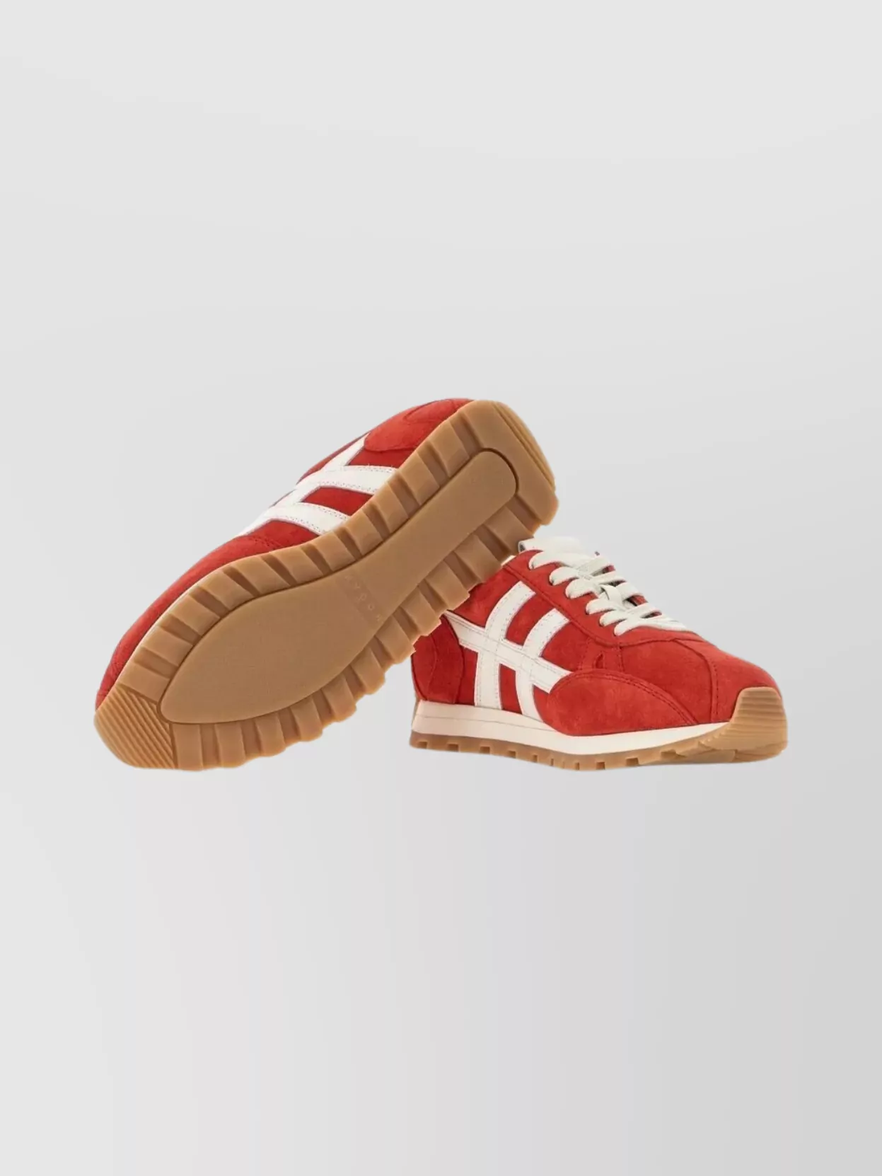 Hogan Suede Sneakers With Contrast Stripes And Rubber Sole