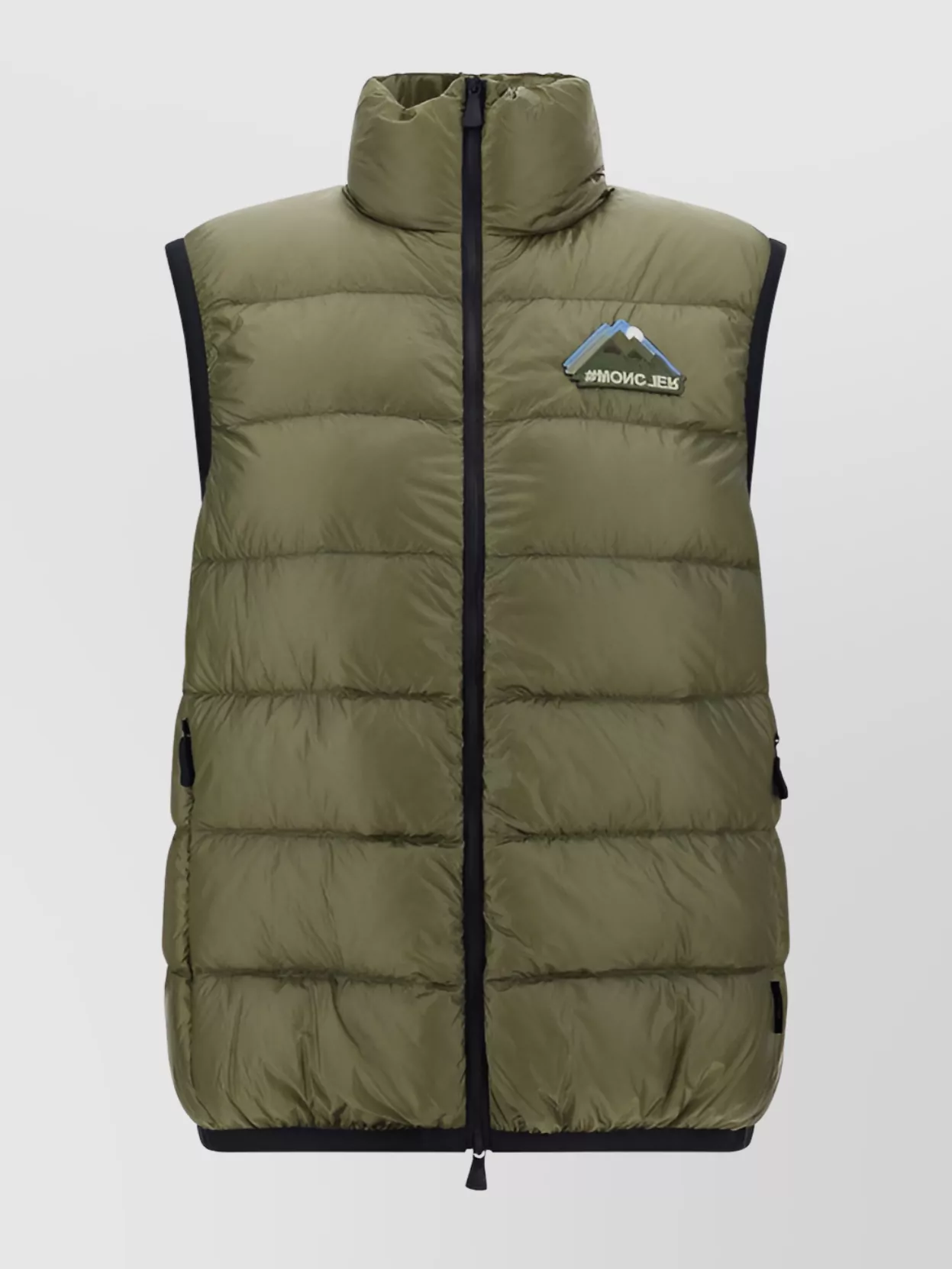 Shop Moncler Quilted Padded Down Vest With High Neckline