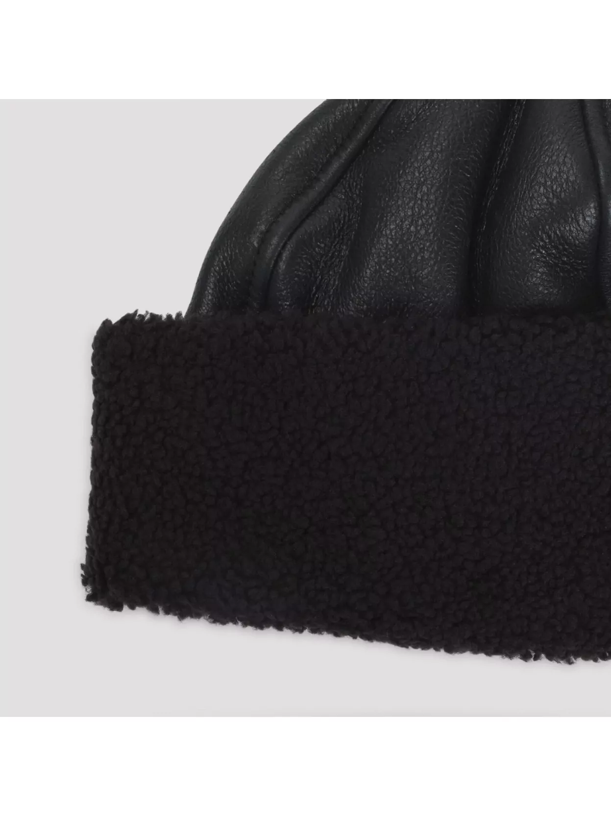 Our Legacy Dome Shaped Faux Leather Hat With Shearling