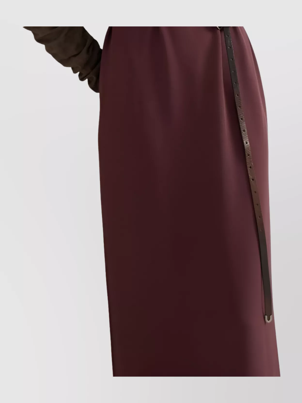 Brunello Cucinelli Maxi Dress With Halter Neck And Slit In Burgundy