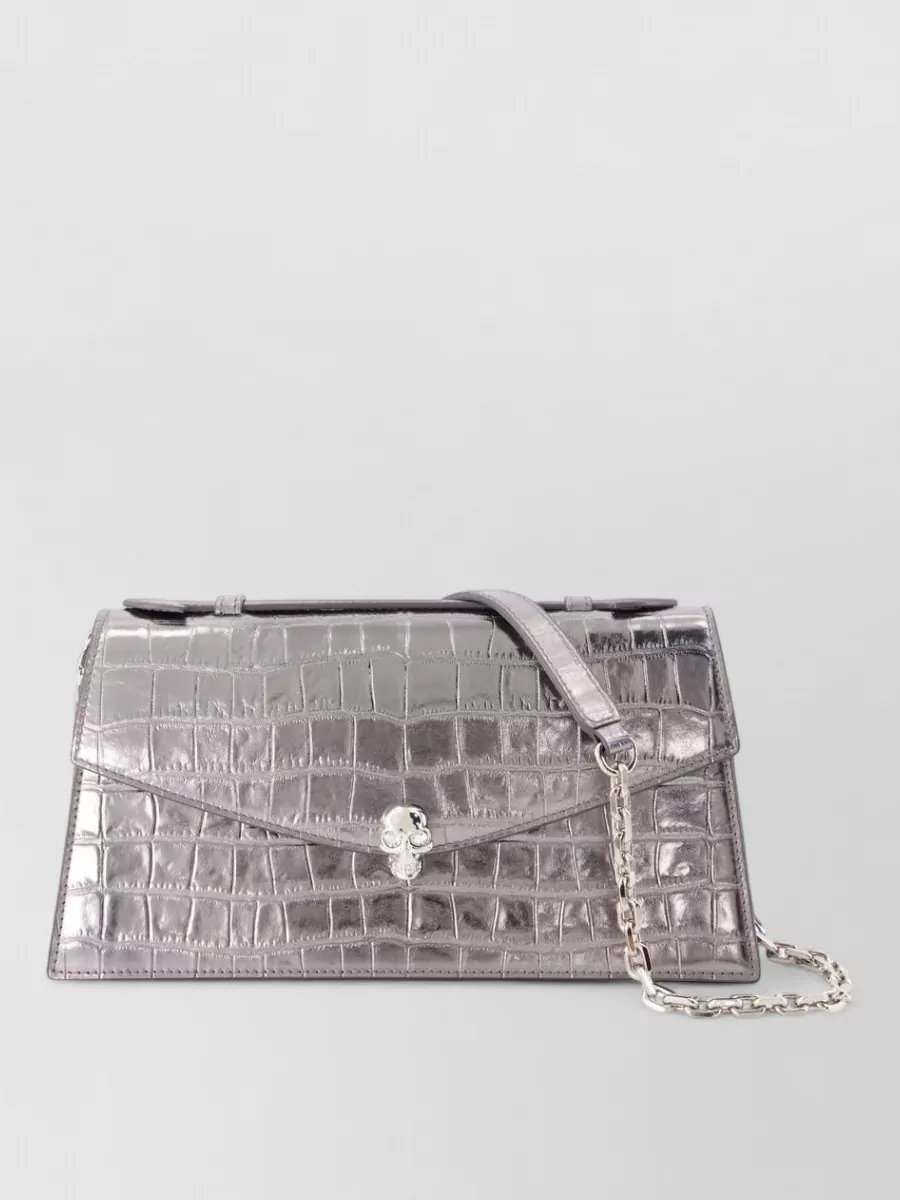 Alexander McQueen skull leather shoulder bag
