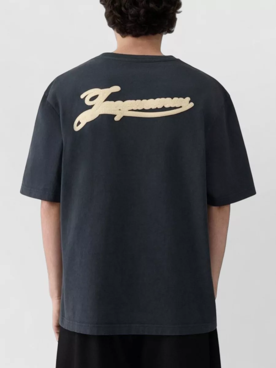 Jacquemus Logo Cotton Crew Neck Patch T Shirt